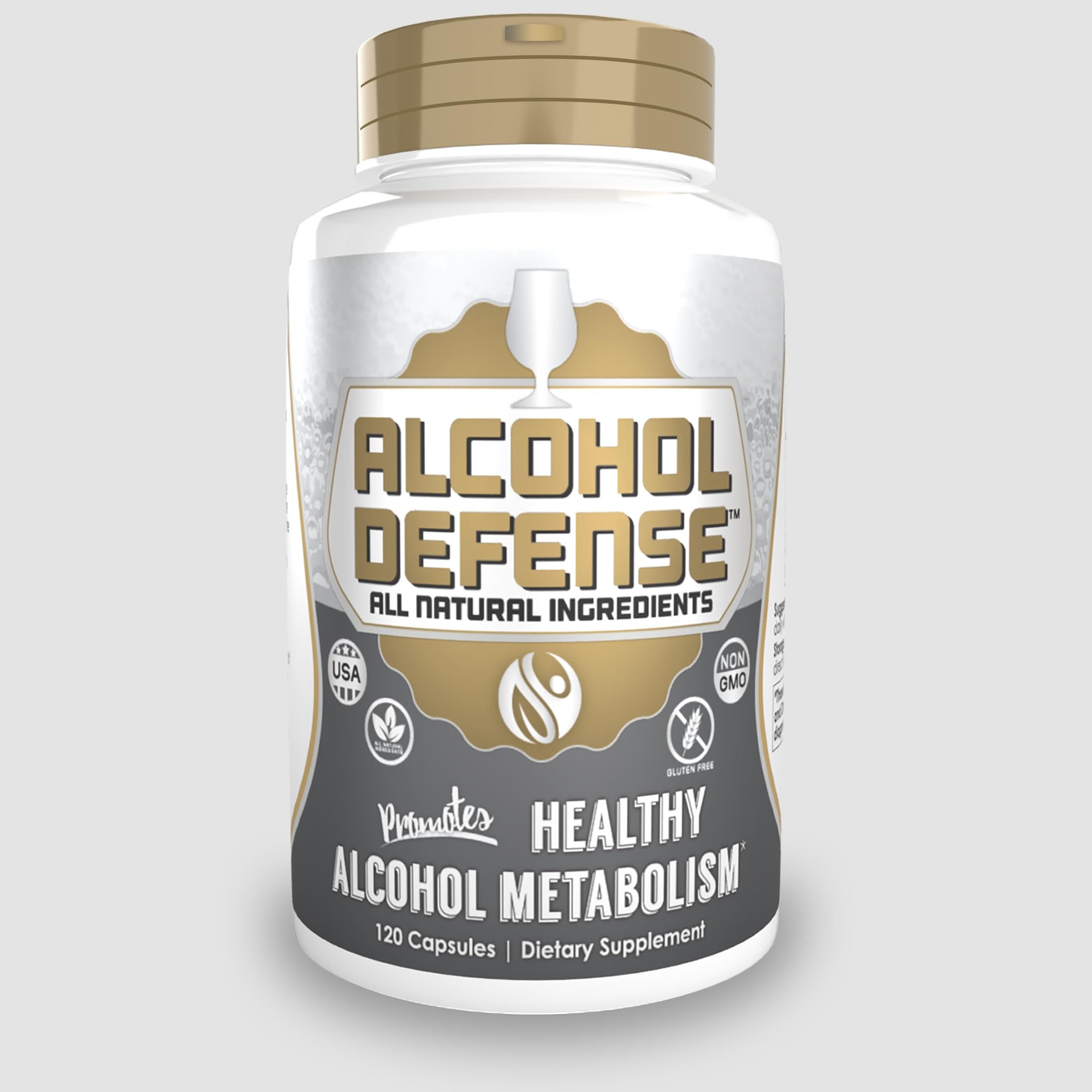 Alcohol Defense Capsules | 120 Count | Promotes Healthy Alcohol Metabolism | Contains Dihydromyricetin, Ginger Extract