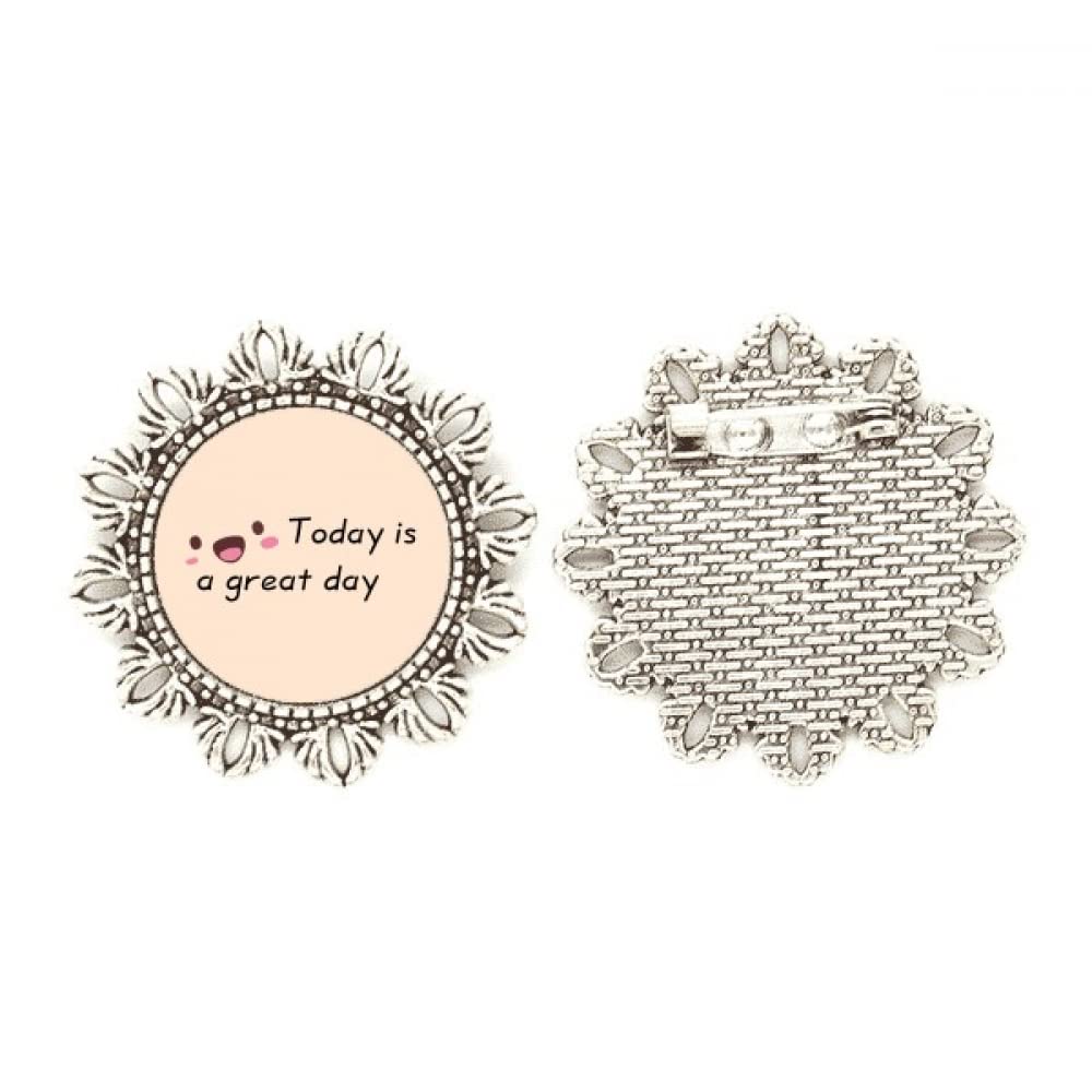 Inspirational Blessing Latest Silver Flower Brooch Hook Pin Breastpin