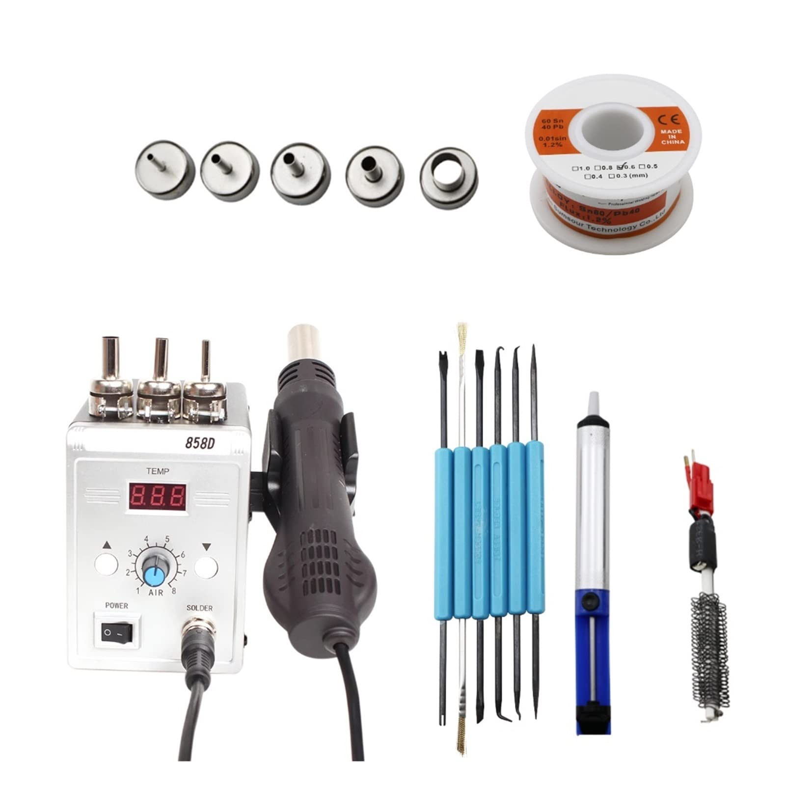 Stacja lutownicza, Digital Display Desoldering Station 85 8d 700W BGA ESD Narzędzie do naprawy spawania pistoletu na gorące powietrze