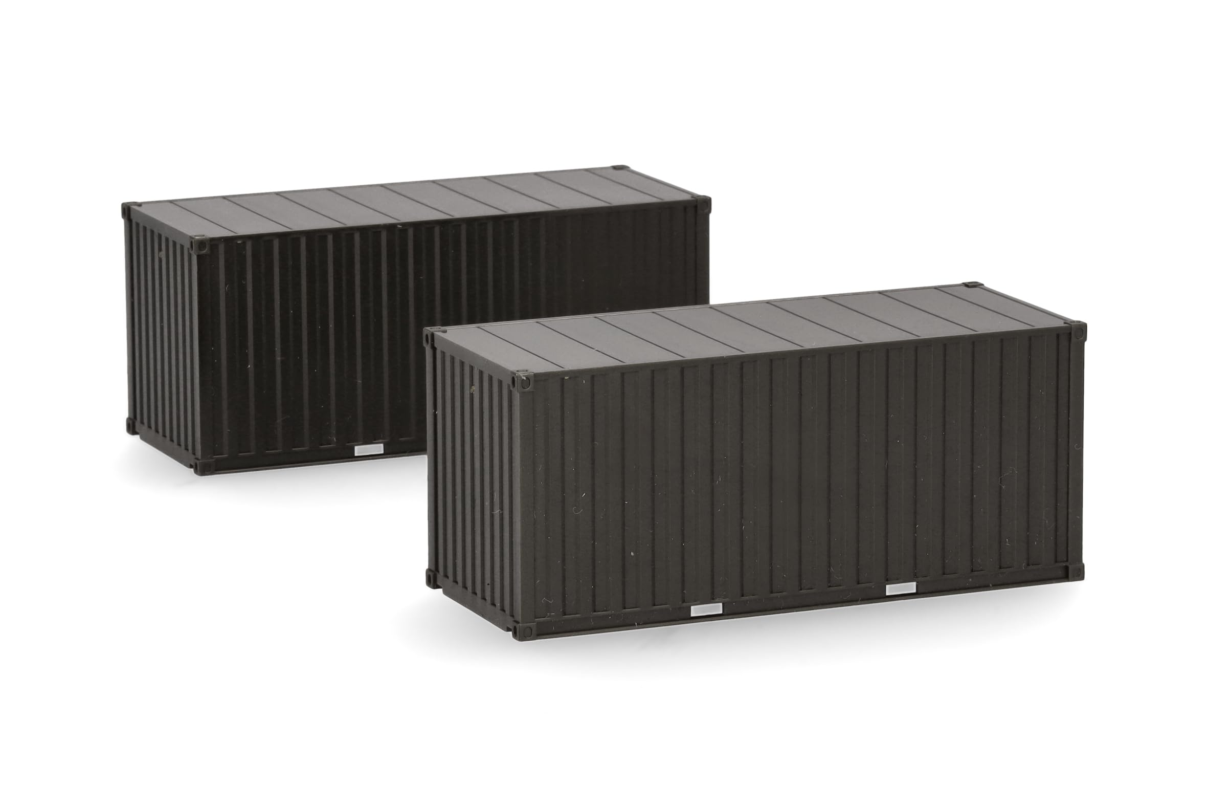 Herpa Accessories 2 x 20 ft Container German Armed Forces, Bronze Green (Unprinted) in Scale 1:87, Miniature Model, Plastic
