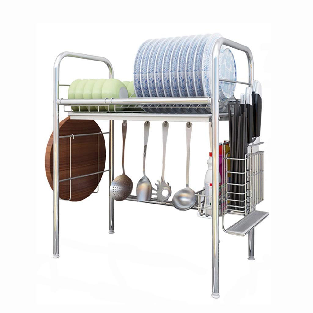 SDVantage Stainless Steel Dish Drainer with Utensil Holder and Display Rack for Kitchen Countertop