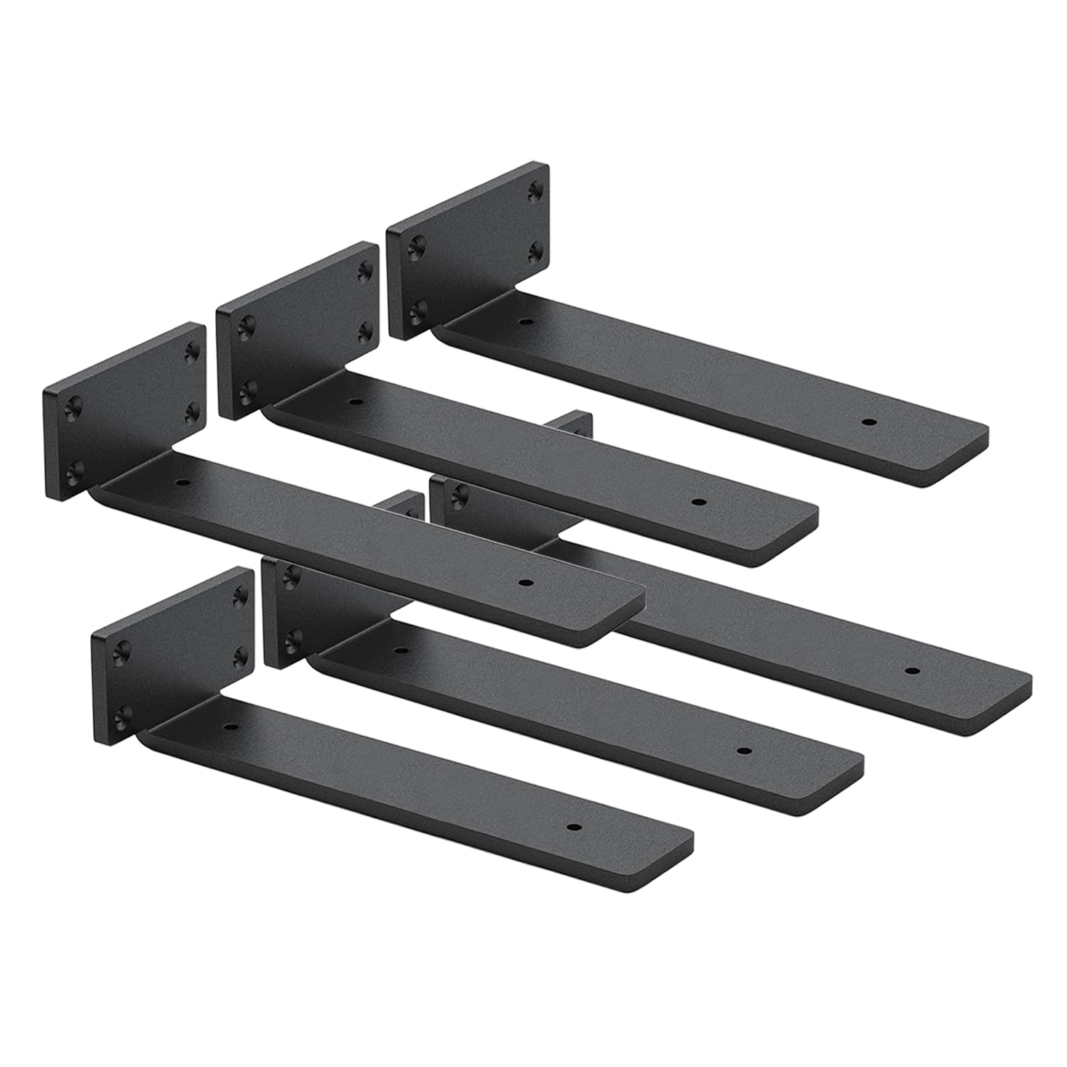 8 Pack Shelf Brackets 10 Inch Floating Shelf Bracket 1/5 inch Thick Heavy Duty Hidden Shelf Brackets Iron Metal Brackets for Shelf Support with Screw Included — Amazon image 7