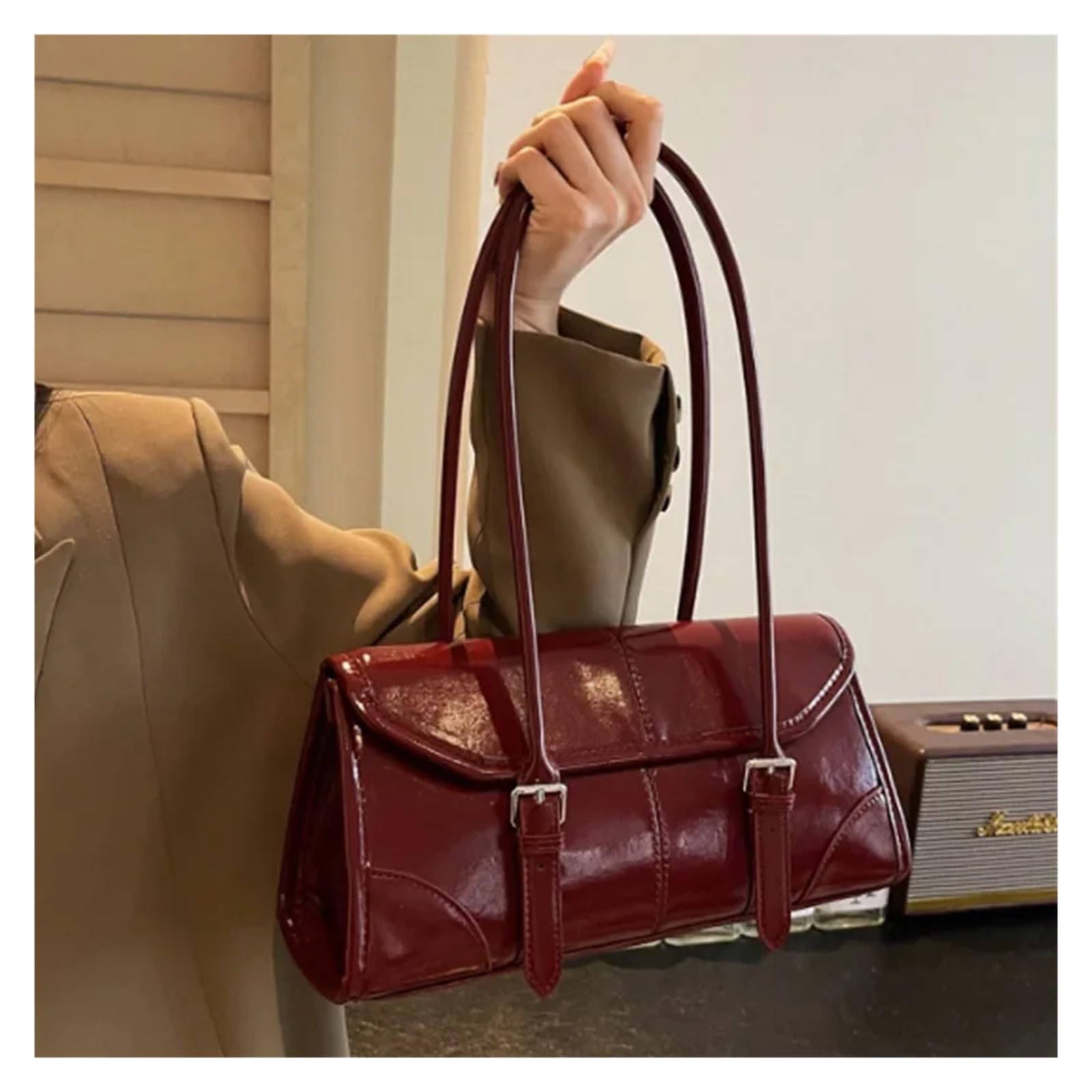 Bolso bandolera Leather Underarm Bag Elegant Women's Magnetic Buckle Shoulder Commuter Versatile Ladies Tote Bags