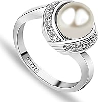 Vista 1 de Anillos de perlas de cóctel de moda para mujeres anillo de declaración de joyería de disfraz R103