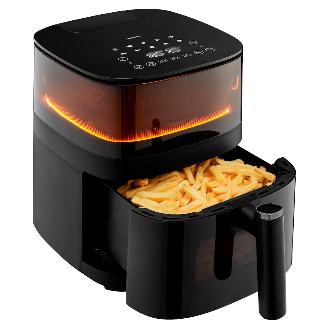 MEDION Freidora de aire X10 XL (MD11780), air fryer de 5L con función de pulverización de agua y regulación de temperatura, airfryer con 10 programas automáticos, 5 kg