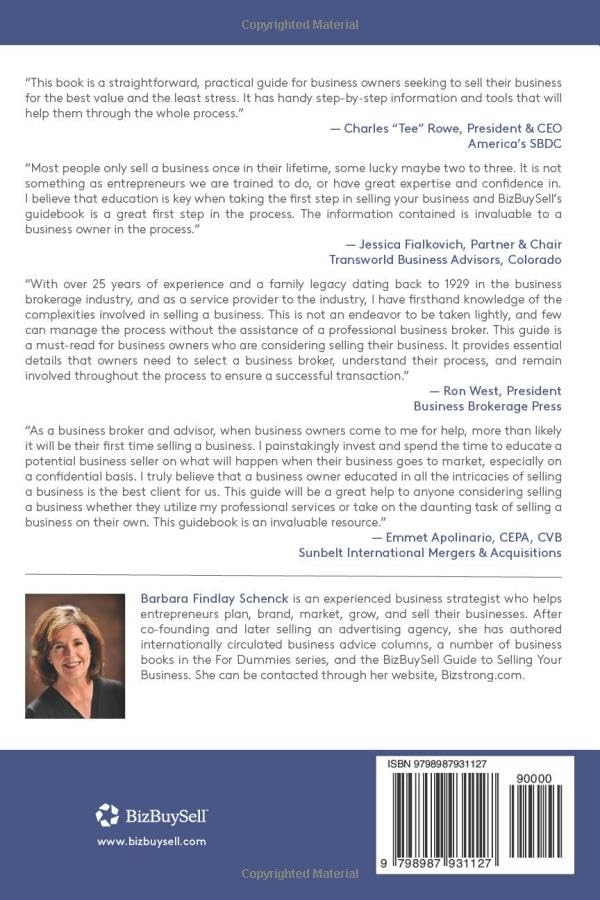 BizBuySell's Guide to Selling Your Business: A Roadmap to Valuing and Planning a Successful Sale - 10th Anniversary Edition image 2 of 2 B0C91R1WPX