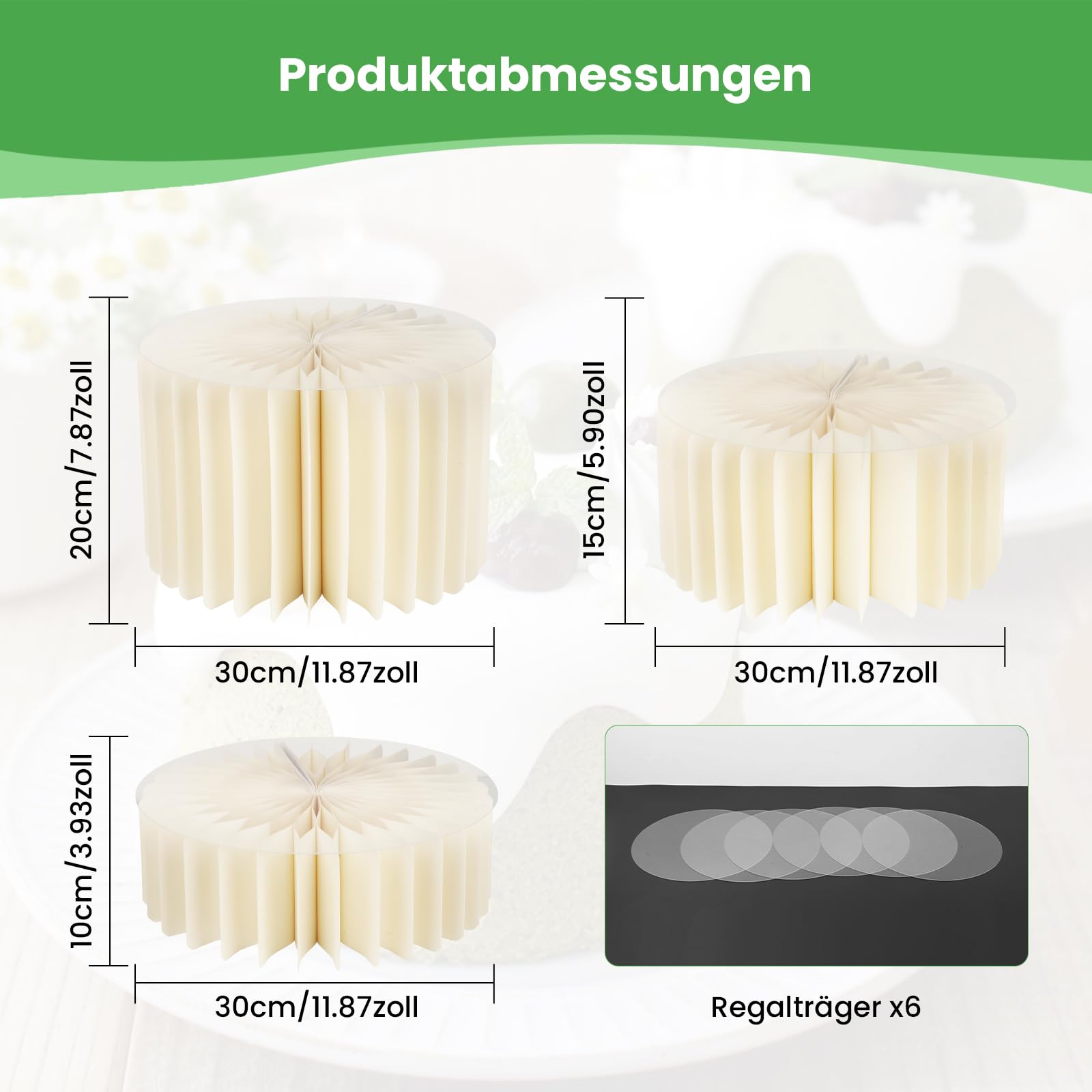GEEKHOM 6 Stück Faltbare Buffet Zubehör, Buffet Ständer Etagenaufbau, Tortenständer Präsentationsständer, Cupcake Ständer mit Stabilen Pvc Platten für Hochzeit Geburtstag Cupcake Candy Bar