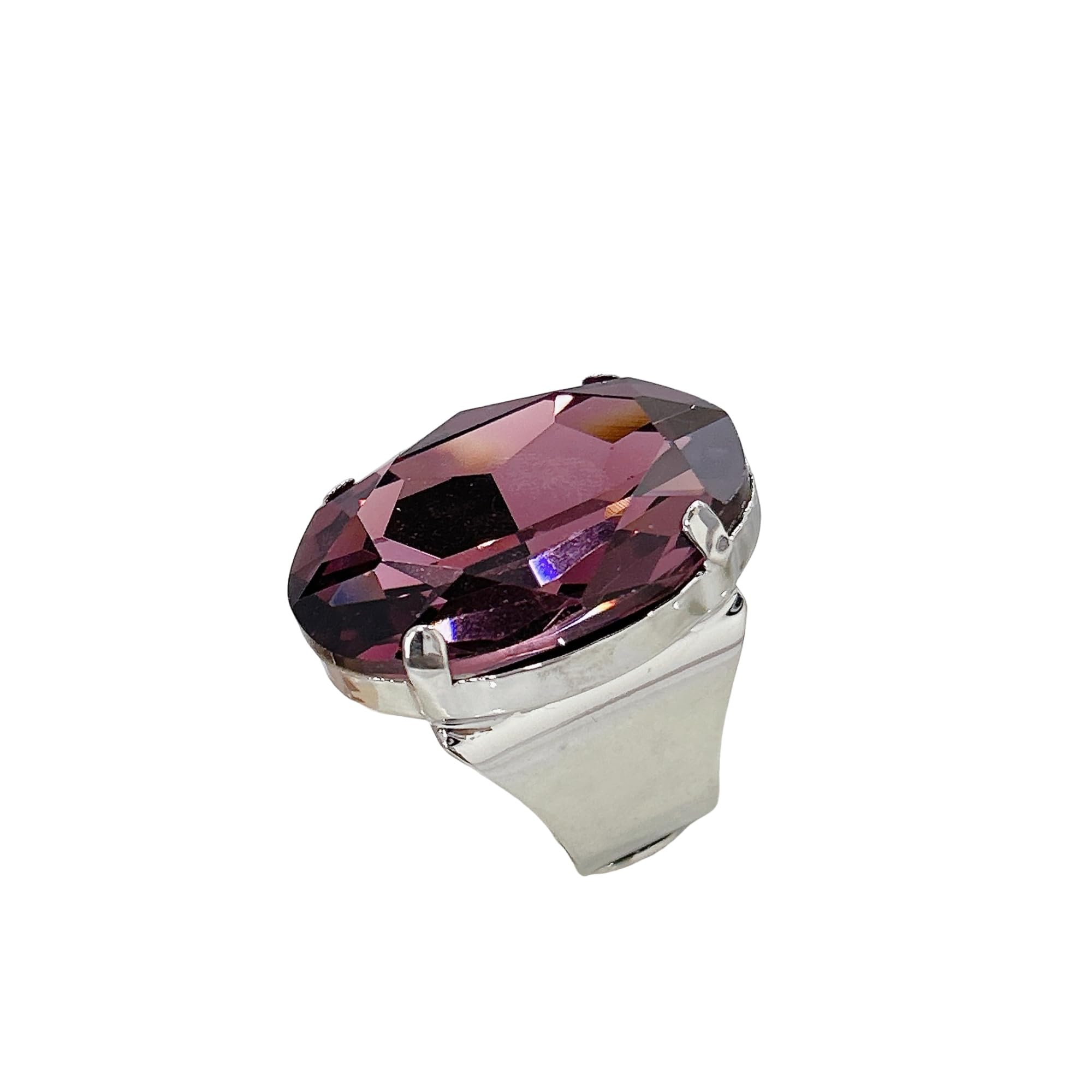 Large Oval Rhinestone Open Cocktail Statement Ring for Women Exaggerated Big Geometric Crystal Stone Thick Chunky Finger Knuckle Adjustable Band Rings Wedding Brides Prom Party Fashion Jewelry Gift-image-21