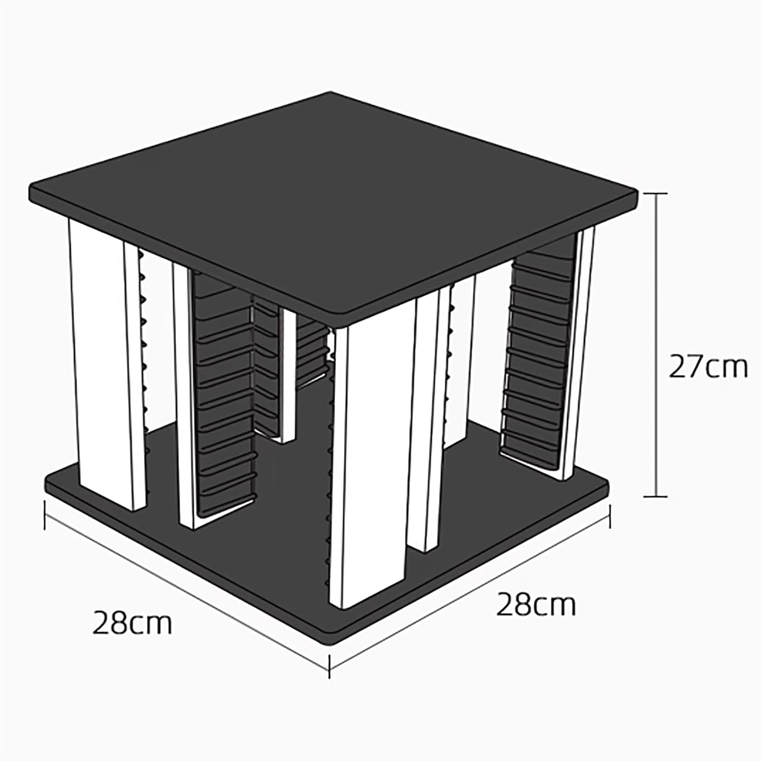 Drewniany organizer na płyty CD, obrotowa o 360° półka ekspozycyjna dla łatwego dostępu, pomieści 45 płyt CD, idealny do sal teatralnych i kolekcji muzycznych
