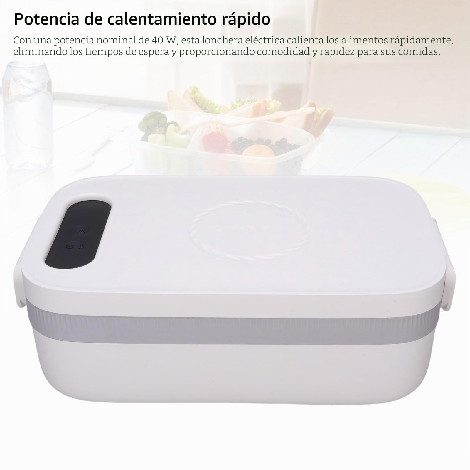 Topiky Lonchera Eléctrica Inalámbrica, Batería de Lonchera Auto Calefacción Alimentada con Calefacción Automática, con Recargable para Hombres, Calentador de Alimentos Portátiles para el Trabajo del