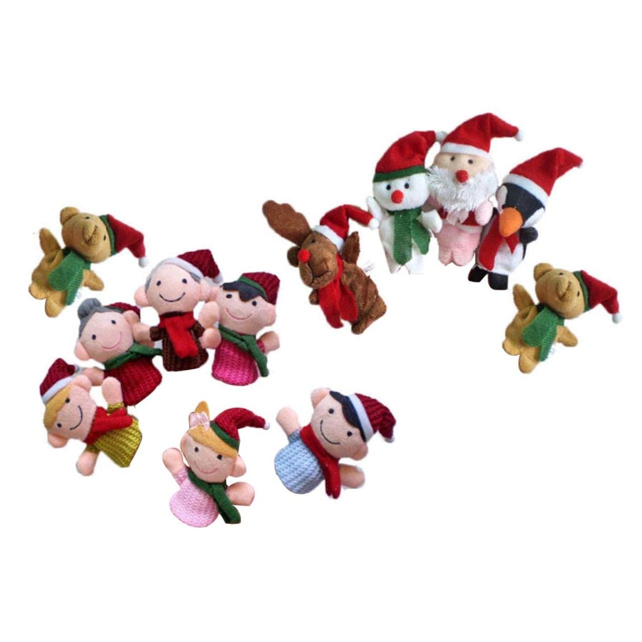 TOYANDONA 33piezas Muñecos De Dedos De Navidad Animales y Familiares De Peluche para Juguetes Educativos para Cuentos rol