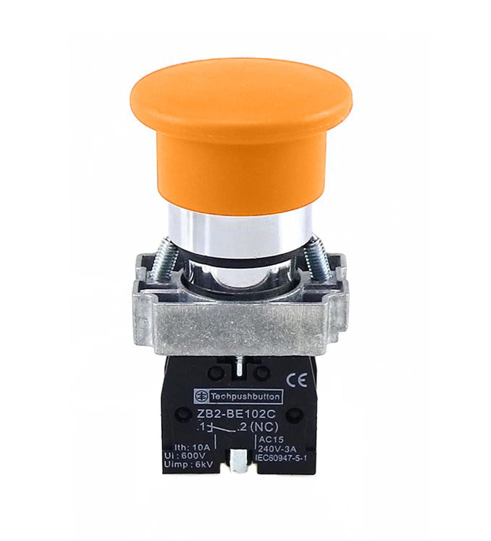 Bouton de tête de champignon XB2-BC51 KLVN 40mm orange à retour automatique