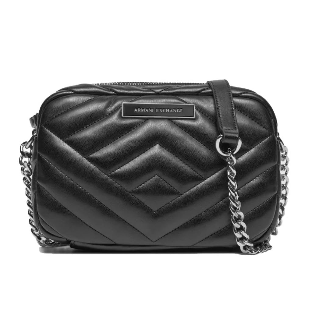 Armani Exchange Women Victoria, Essential, Logo Plate Camera case, Black, One Size