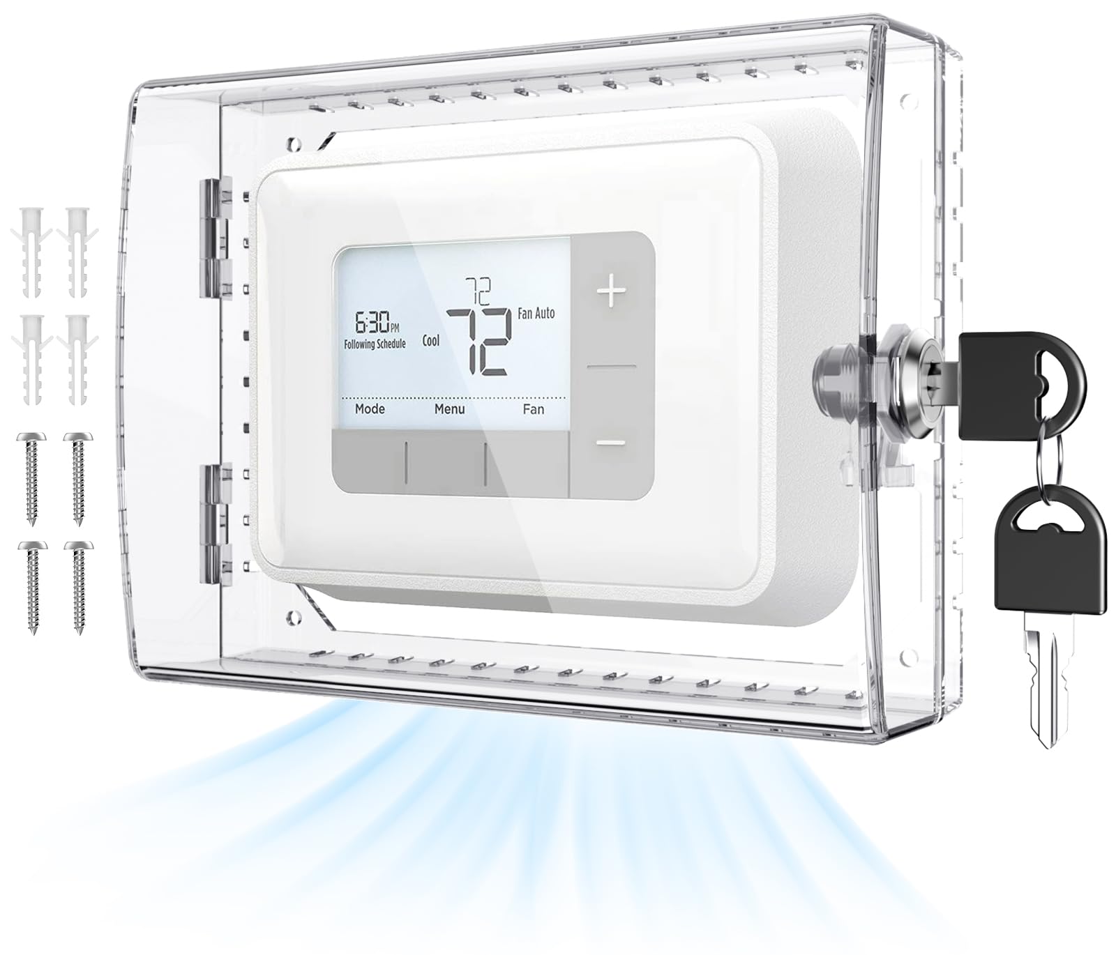 Thermostat Lock Box With Key,Clear Thermostat Guard Box For Thermostat