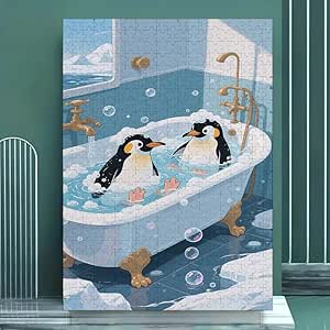 Wooden Fun Puzzle500 Pieces Penguin Bubble Bath Players Who Like