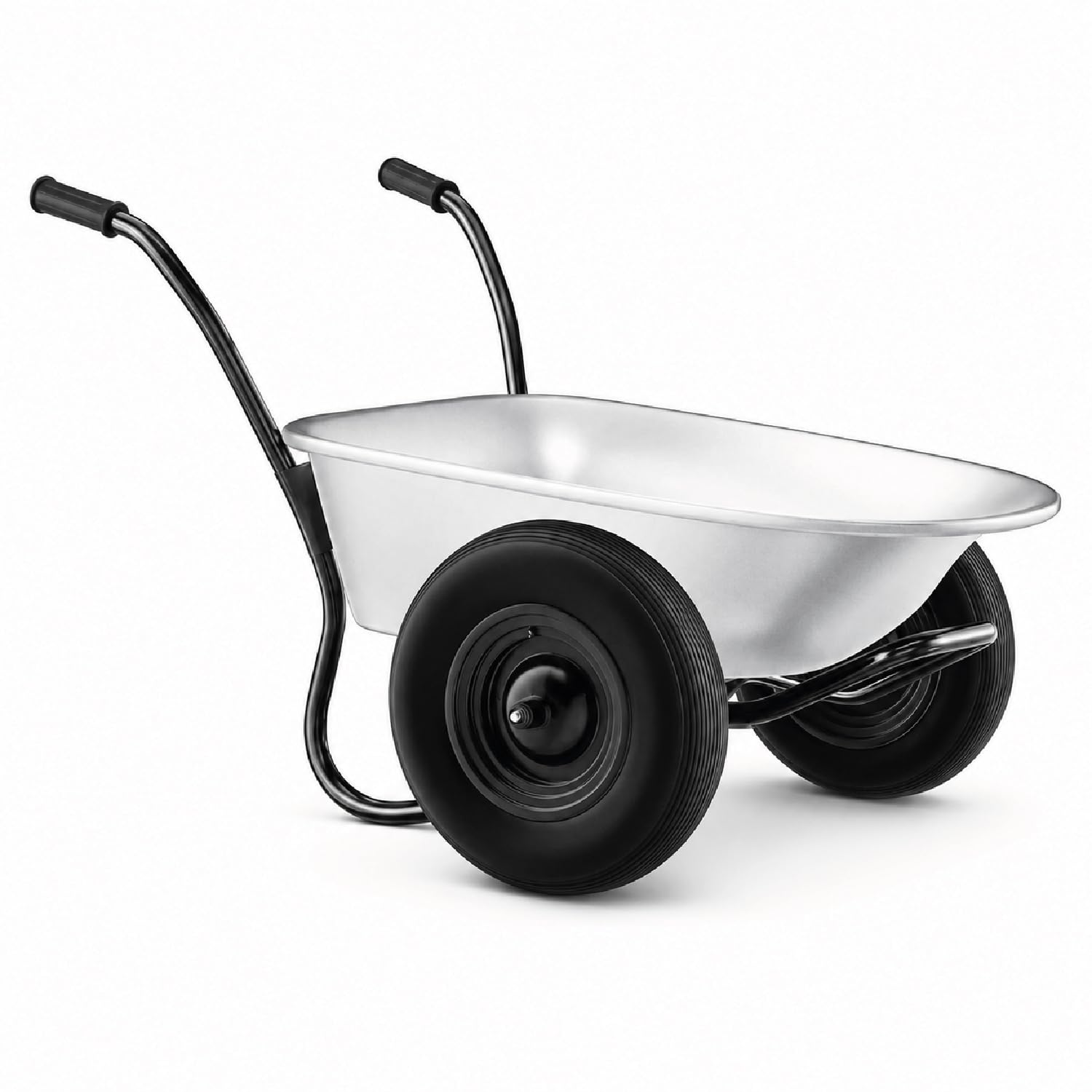 Carriola a 2 ruote ultra stabile, serbatoio in acciaio zincato da 100 l, carico max. 150 kg - Telaio tubolare rinforzato - Giardinaggio e lavori esterni