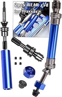 ARRCat RC Upgrades Part Rear Drive Shaft for 1/10 Traxxas Hoss 4X4 2WD VXL,Rustler 4X4 2WD VXL,Stampede 4X4 2WD VXL,Slash Platinum/Ultimate/VXL 4x4 2WD, 2Pcs RC Hops Up Full Metal RC CVD,Blue