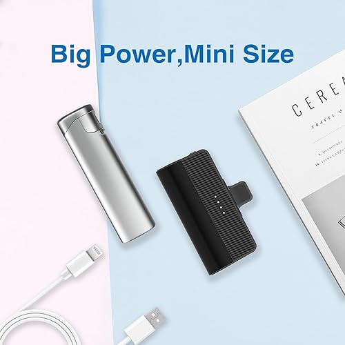 Miniatura 7 de ATGIH Mini cargador portátil para iPhone, 2 paquetes de batería pequeña de 5000 mAh, banco de energía ultracompacto compatible con iPhone 141313