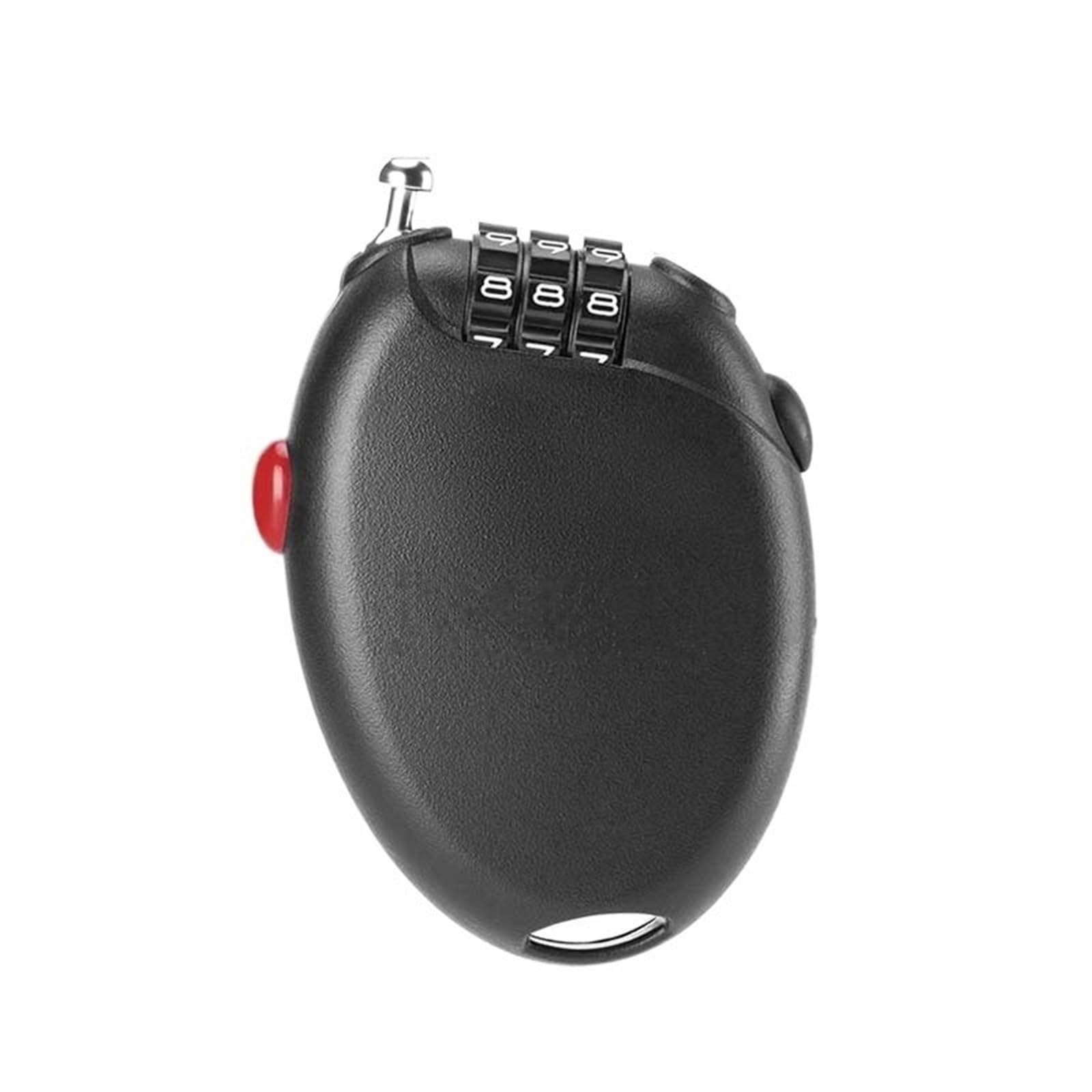 Chain Lock Portable Password Bike Lock Motorcycle Helmet Wire Bicycle Anti-Theft Cable Motorcycle Handlebar Lock(Black 3 Code 60cm)
