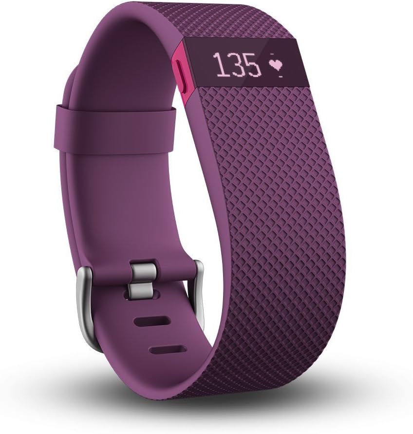 Fitbit Charge HR Wireless Activity Wristband (Plum, Large)