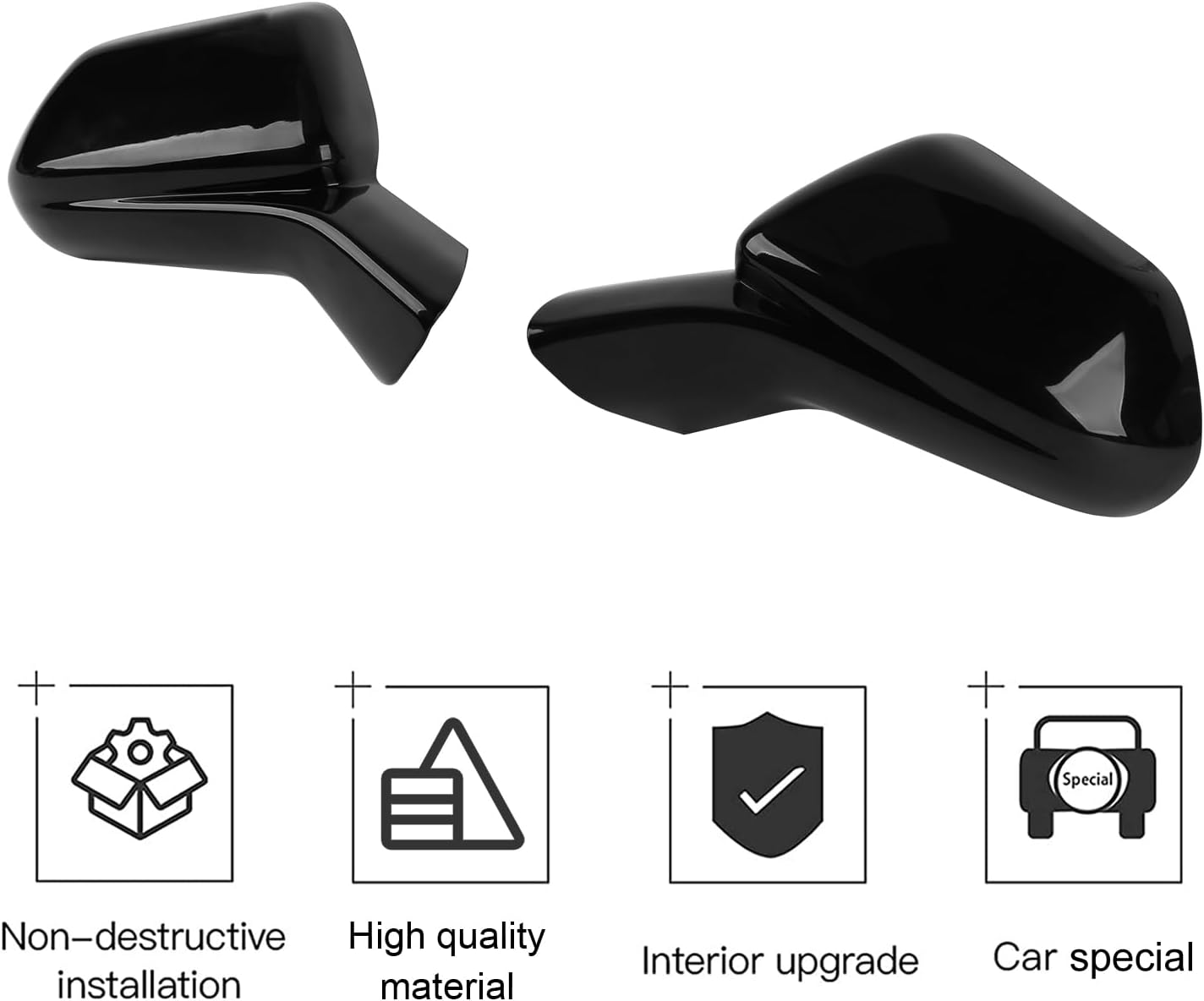 CheroCar Exterior Rear View Mirror Cover Caps Trim Exterior Decoration Accessories for Chevrolet Camaro 2016-2025(Black)…
