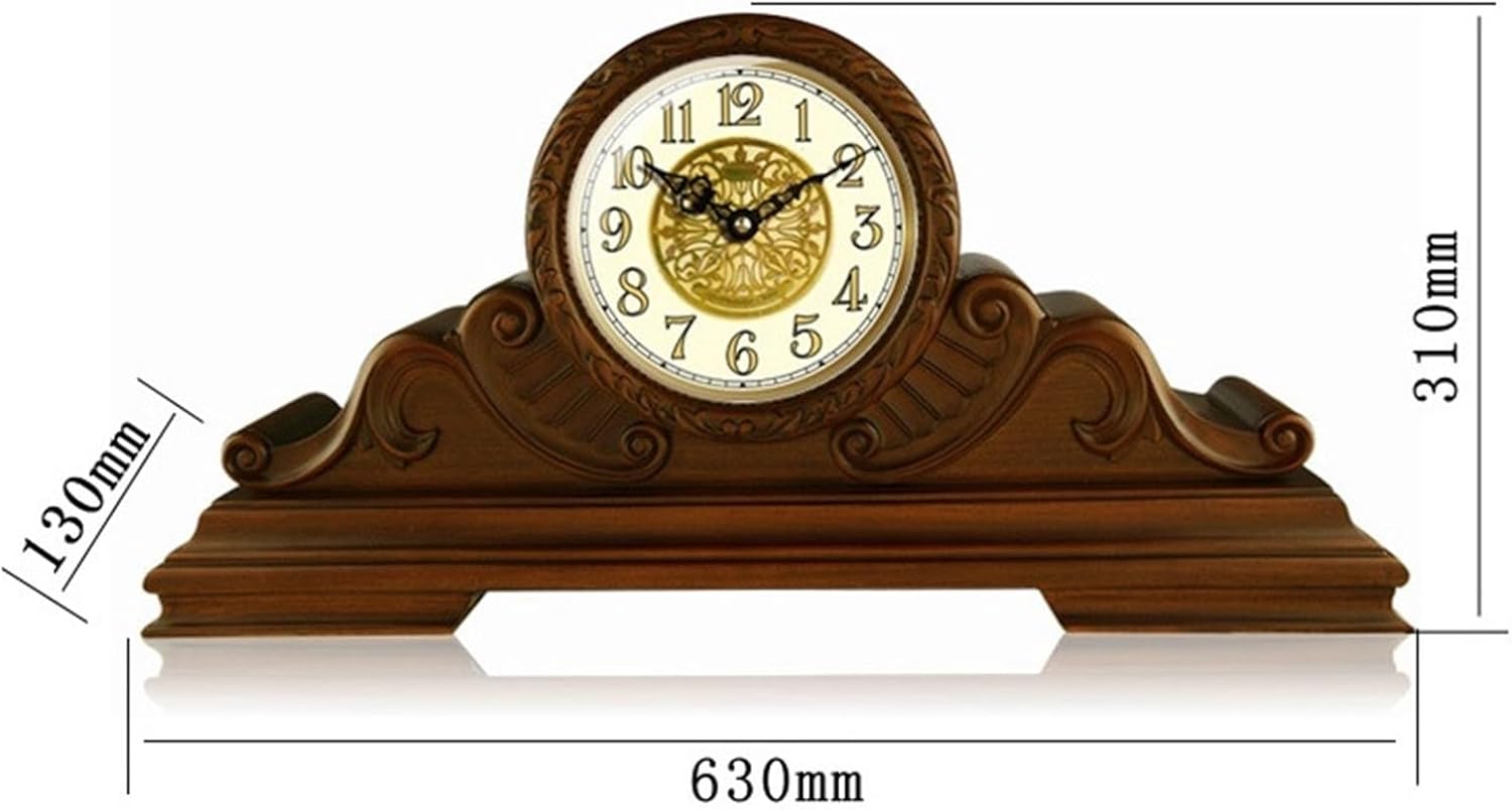 Mantel Table Clock Solid Wood Clock European Style Table Clock Living Room Retro Desktop Ornaments Table Clock Living Room Home Decor