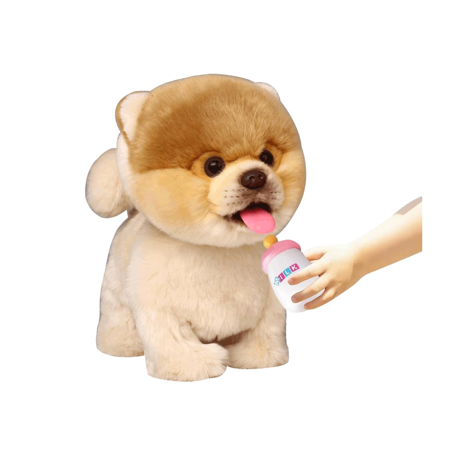 CU-MATE Interactive Dog Stuffed Animal Electronic Plush Pomeranian Simulation Puppy Realistic Toy Like-Real Robotic Nodding Barking Wagging Tail Present Pet for Toddler Boys