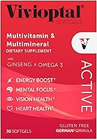 Vista 2 de Vivioptal Active, 30 cápsulas blandas, ginseng y omega 3, multivitamínico y multimineral, sin gluten, fórmula alemana