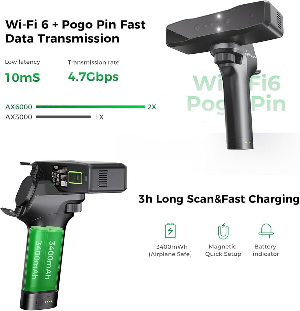 Amazon | Creality Otter Liteワイヤレス3Dスキャナー、ハンドヘルド高