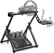 Gazzyt Foldable Racing Wheel Stand Adjustable Racing Cockpit for Logitech | R5 R9 G29, for Thrustmaster T248 T500, for Fanatec Sturdy Gaming Stand,Space-Saving Design Wheel and Pedals Not Included