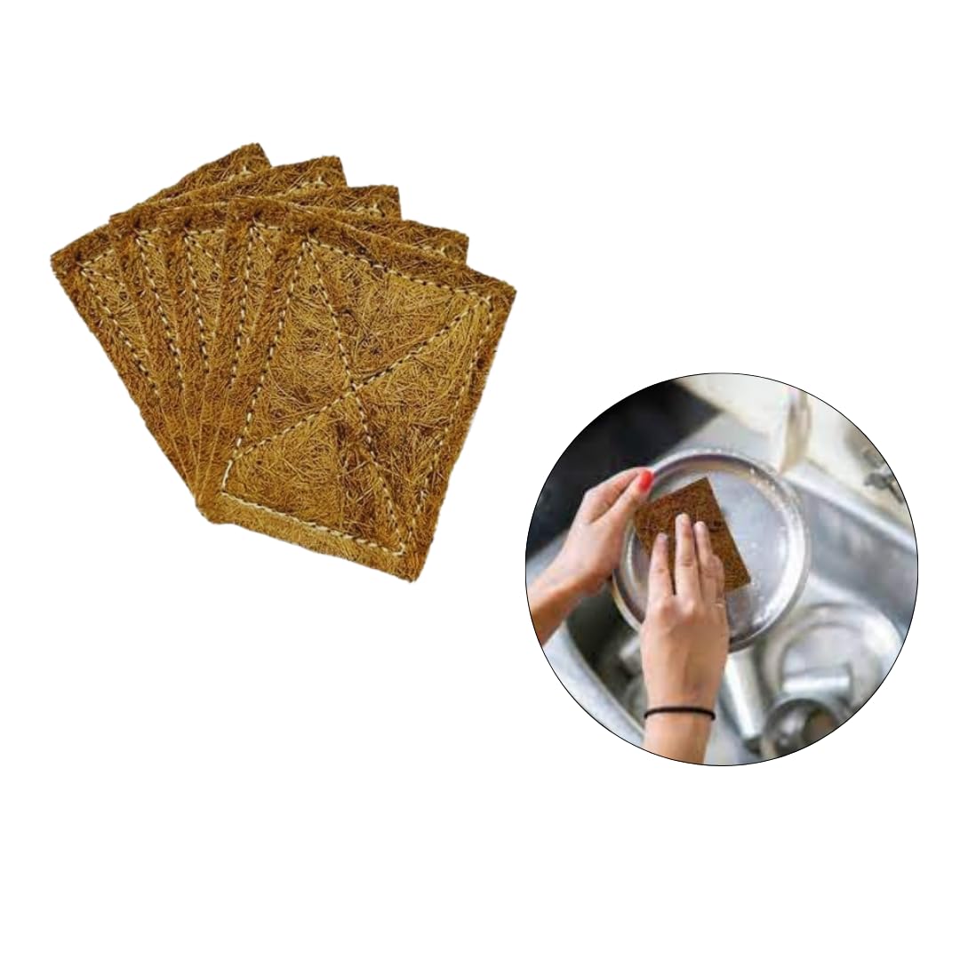 Cloudx Coir Coco Coir Scrubber Cleaning Pad (Pack of 20) | Multi Usage Stitched Scrubber for Kitchen, Utensils, Dishes | Eco-Friendly Coir Bath & Body Scrub pad (B0D43KNLCP) Amazon Price History, Amazon Price Tracker
