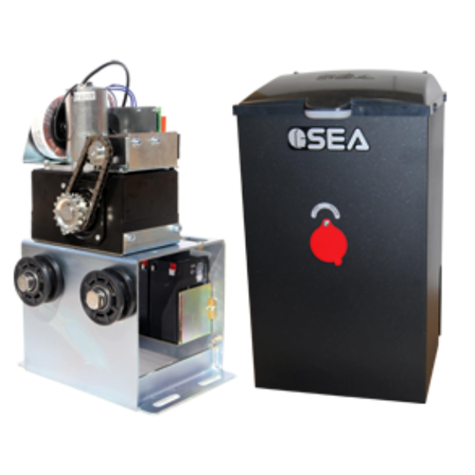 SEA Lepus Box Inverter 24V DC Heavy-Duty Sliding Gate Operator Kit with Battery Backup – Up to 40 Ft / 1800 Lbs – Chain-Driven, Oil Bath Motor