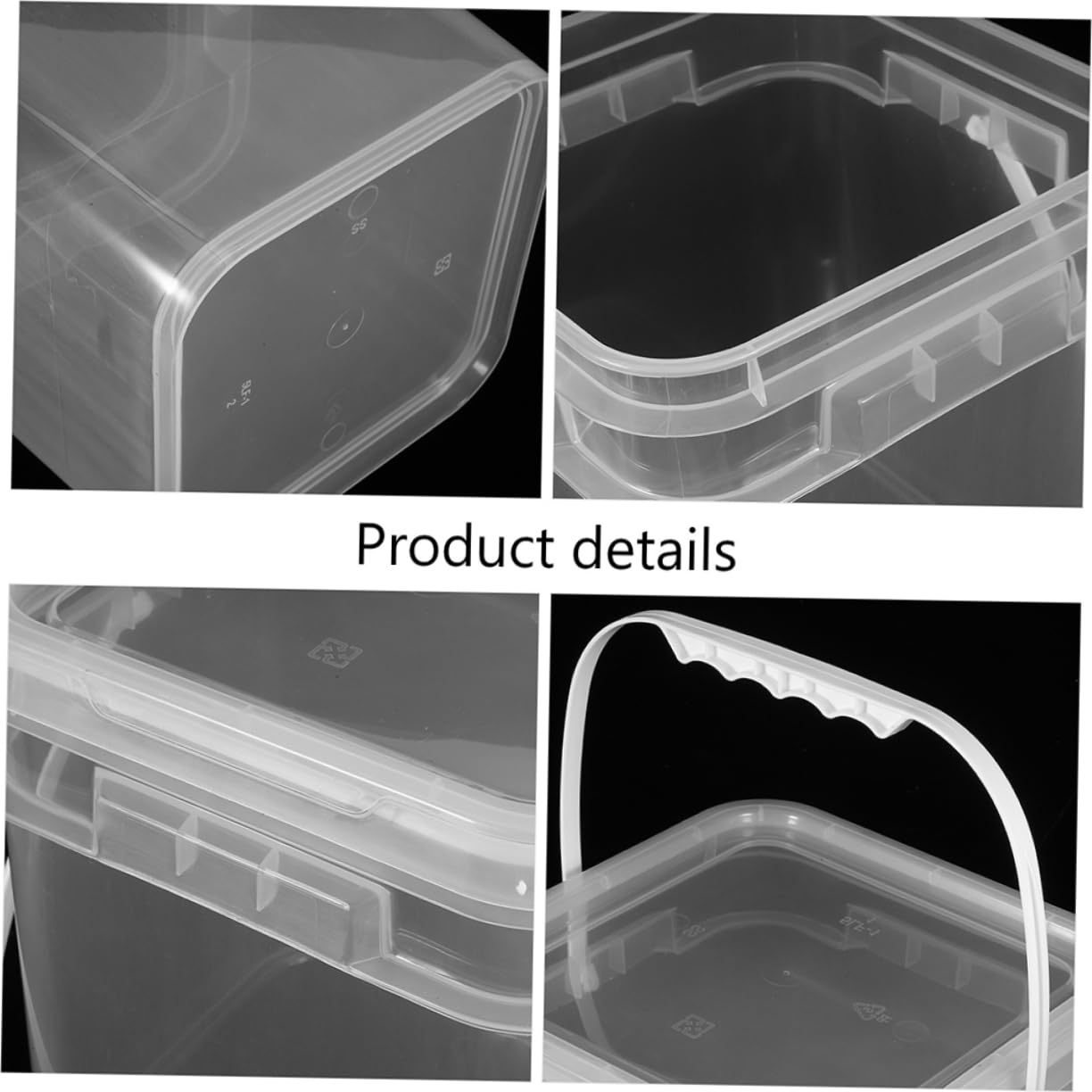 PRETYZOOM 6piezas Cubeta De De Transparente De Contenedores Portátiles para Almacenamiento De y