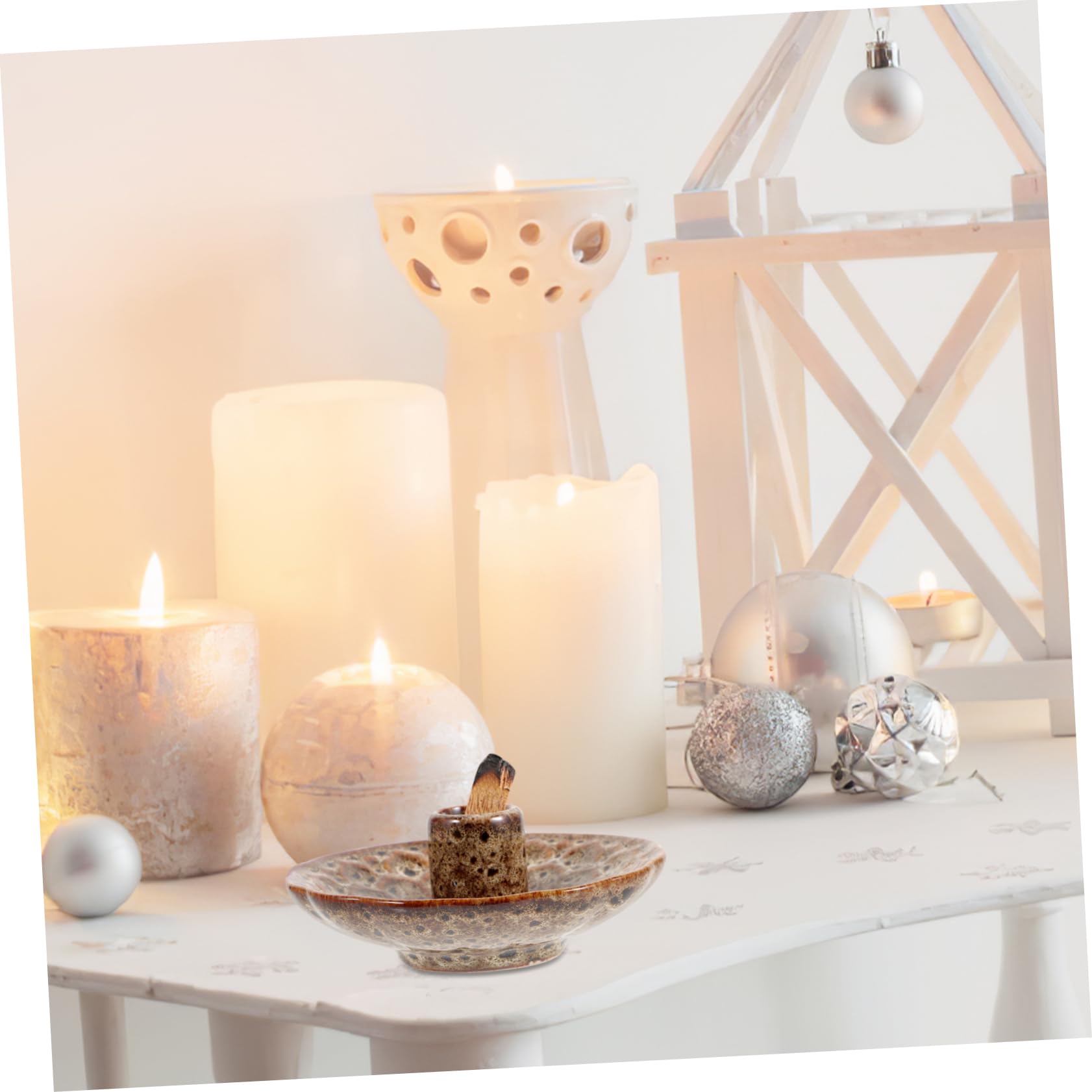 Mobestech 4 Stück Halter für Räucherstäbchen aus Keramik Eleganter für Weißen Salbei für Meditation und Aromatherapie eine Ruhige