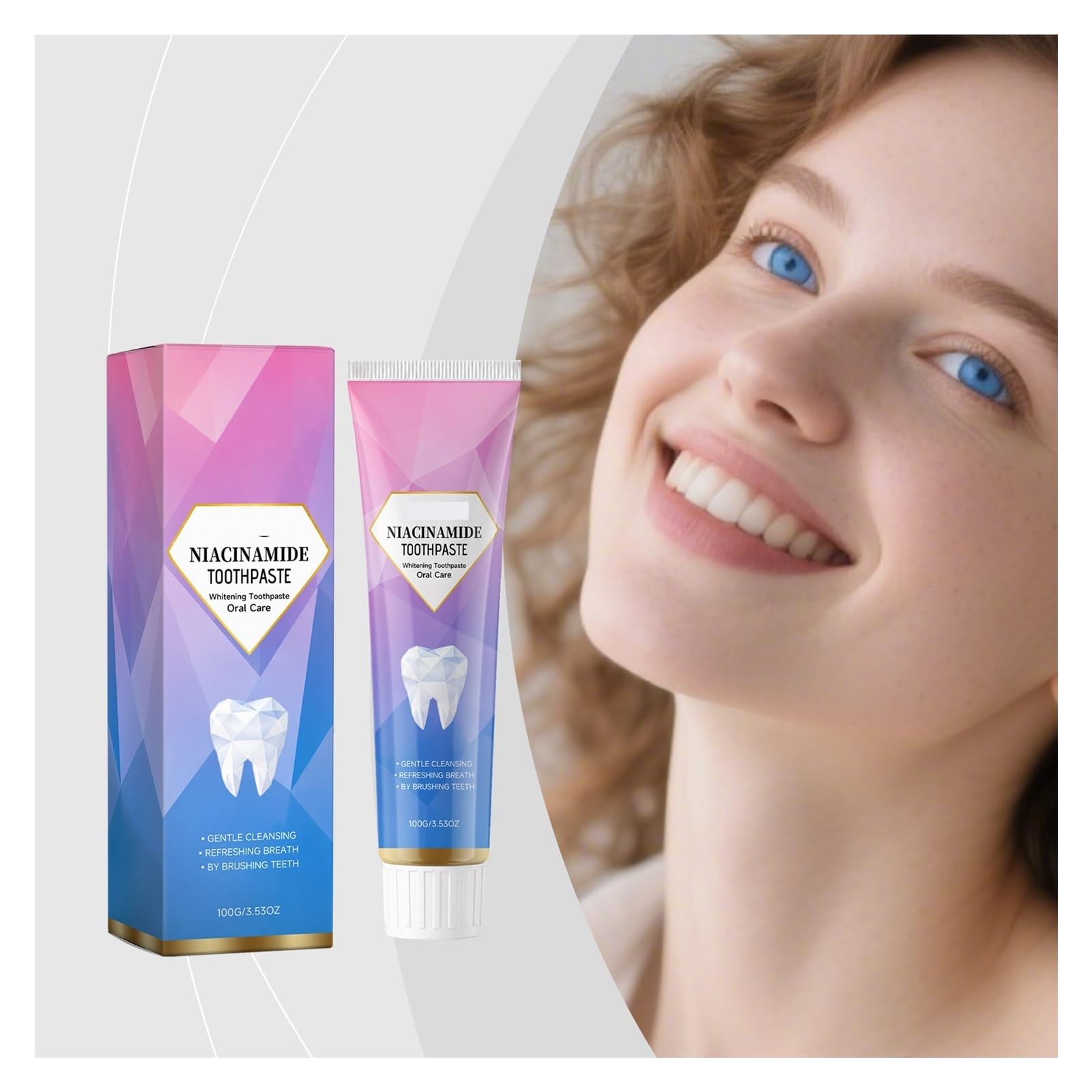 Pasta de dientes blanqueadora con niacinamida 120 g | : Limpia suavemente y mejora el color de los dientes, dejando los dientes con un aspecto uniforme y brillante(3pcs)