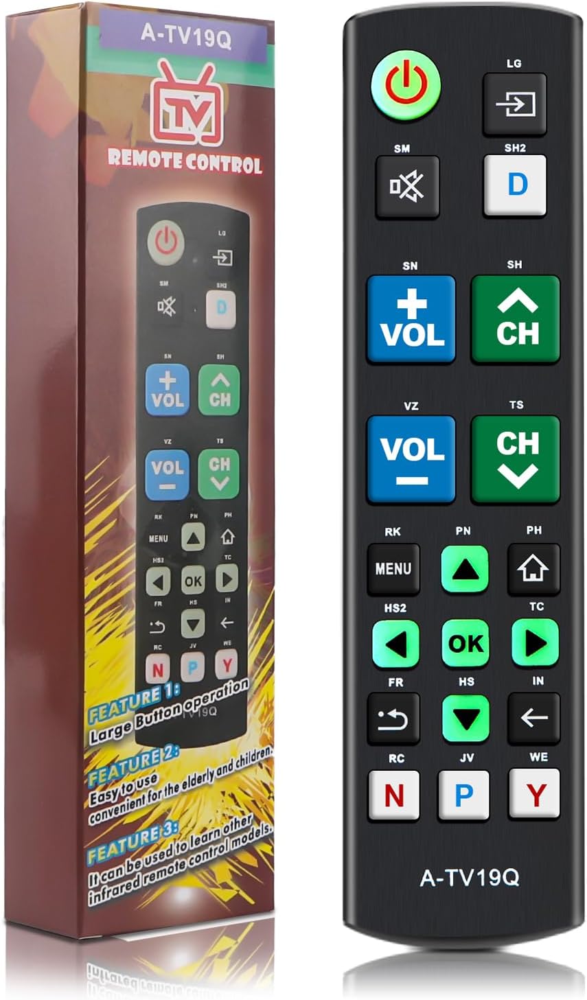 Amazon.com: Universal Big Button TV Remote Replacement, Compatible with ...