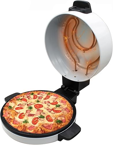Horno eléctrico para pizza, máquina de pizza de 12 pulgadas, para encimera, horno de pizza crujiente, pizza casera en 6 minutos. Ideal para fiestas