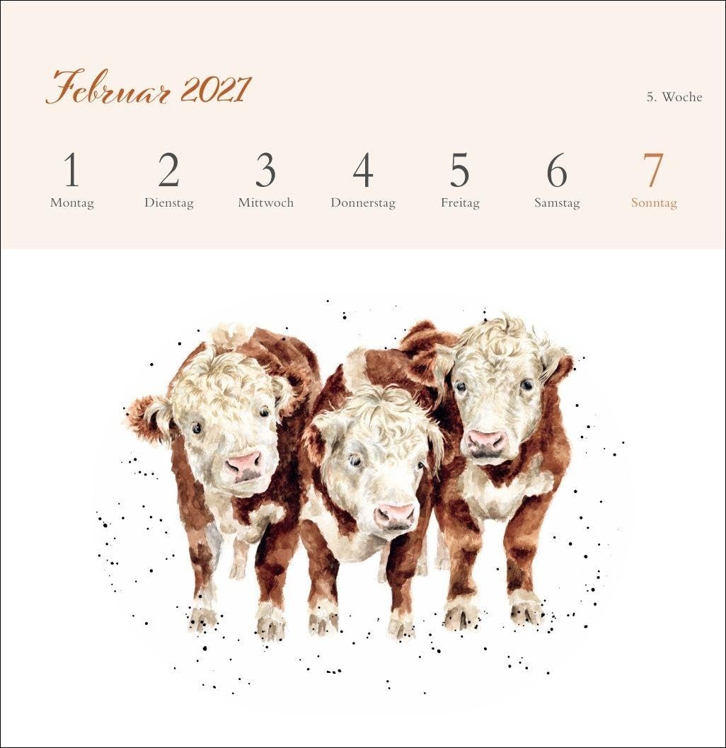 Hannah Dale: Happy Animals Premium-Postkartenkalender 2027: Die schönen Tierzeichnungen der britischen Künstlerin in einem kleinen Kalender zum Aufstellen. Wochenkalender mit 53 Postkarten
