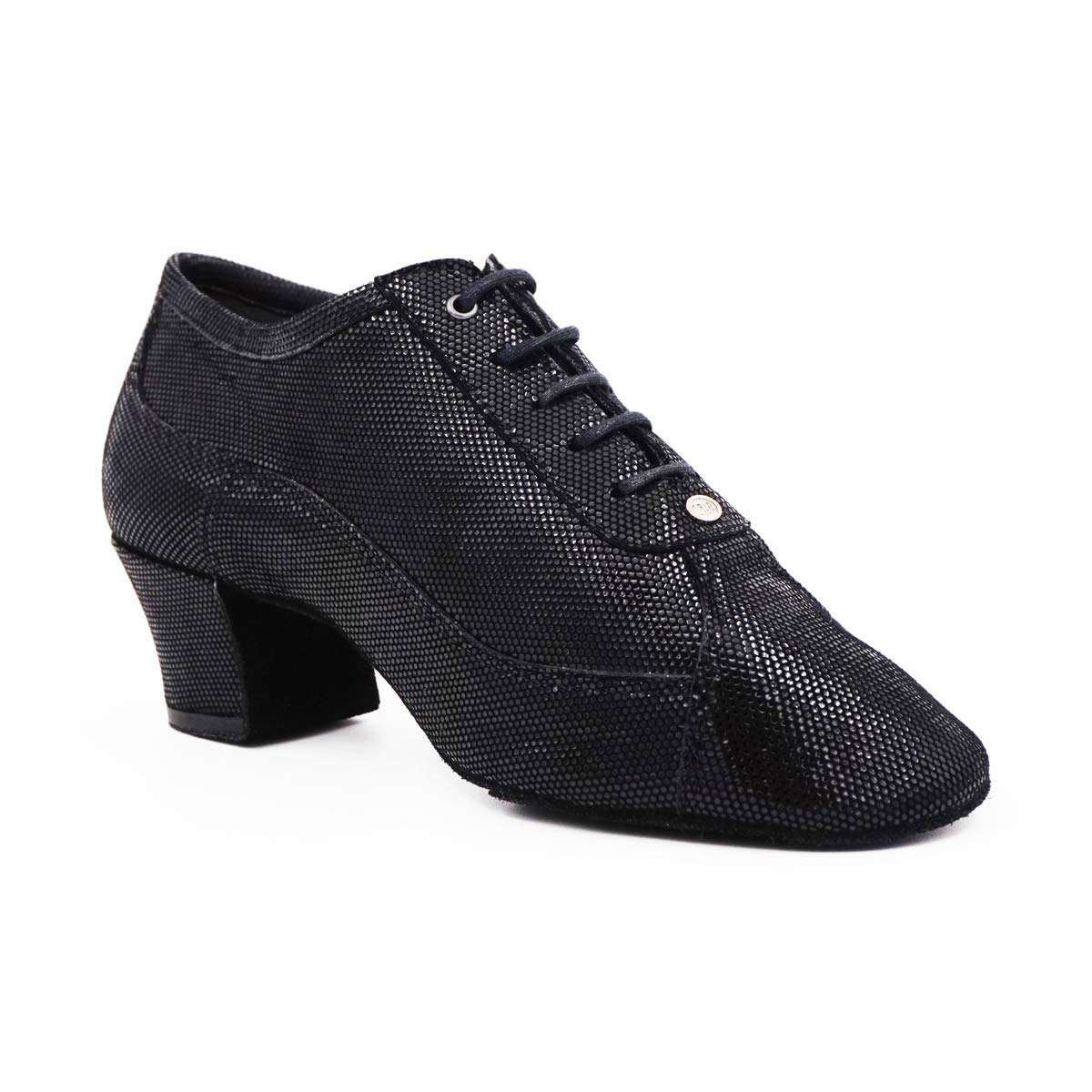 Portdance Damskie buty do tańca PD705 - skóra welurowa czarna - Made in Portugalii
