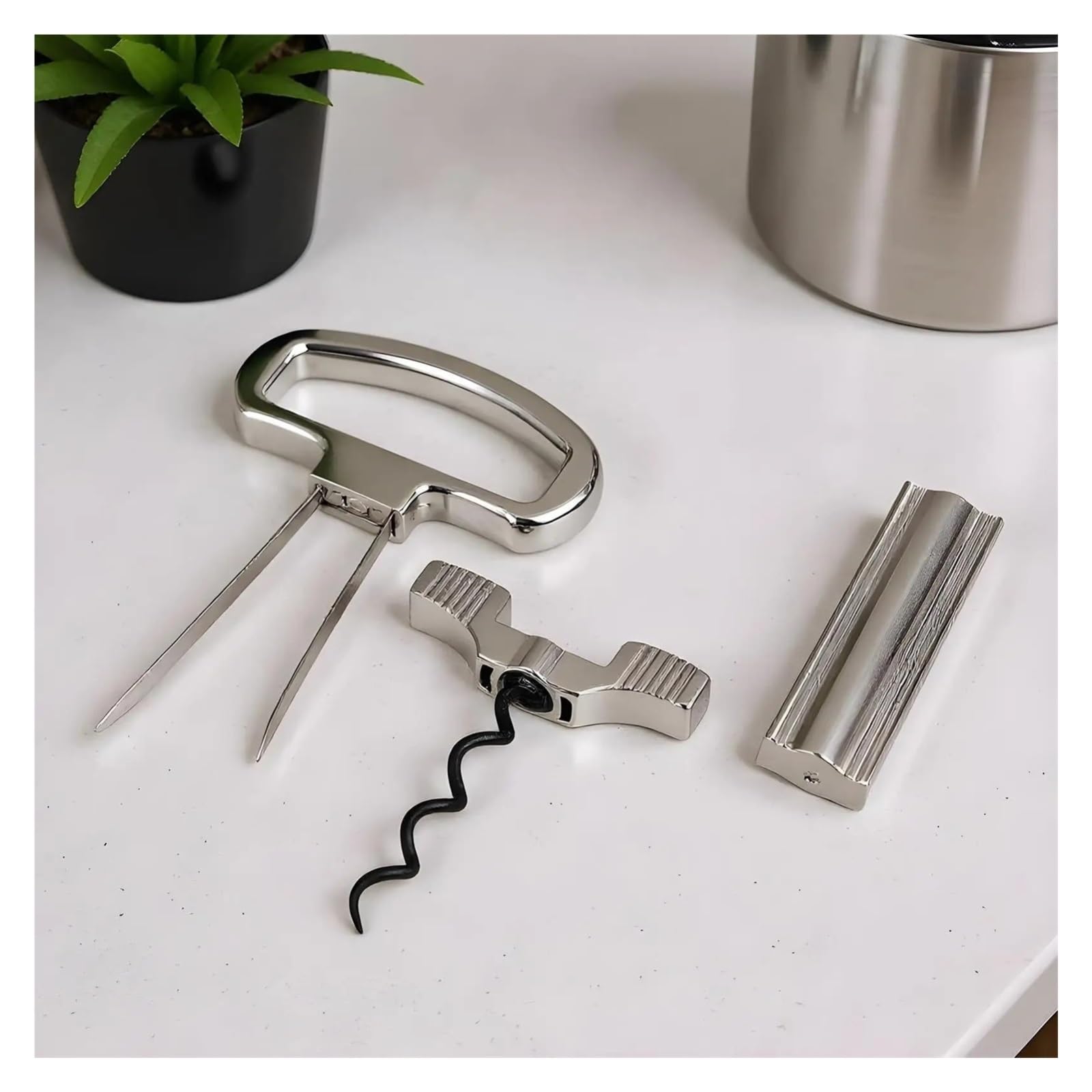 Durand wine opener, ah so wine opener, NEW Wine Corkscrew Two-Prong Particular Older(Silver gray)
