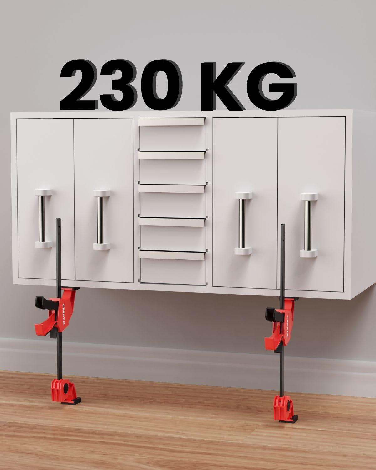 CREATE! Einhandzwingen, Schnellspannzwinge 600 mm. 2er Set mit 230kg Spannkraft - Super Strong