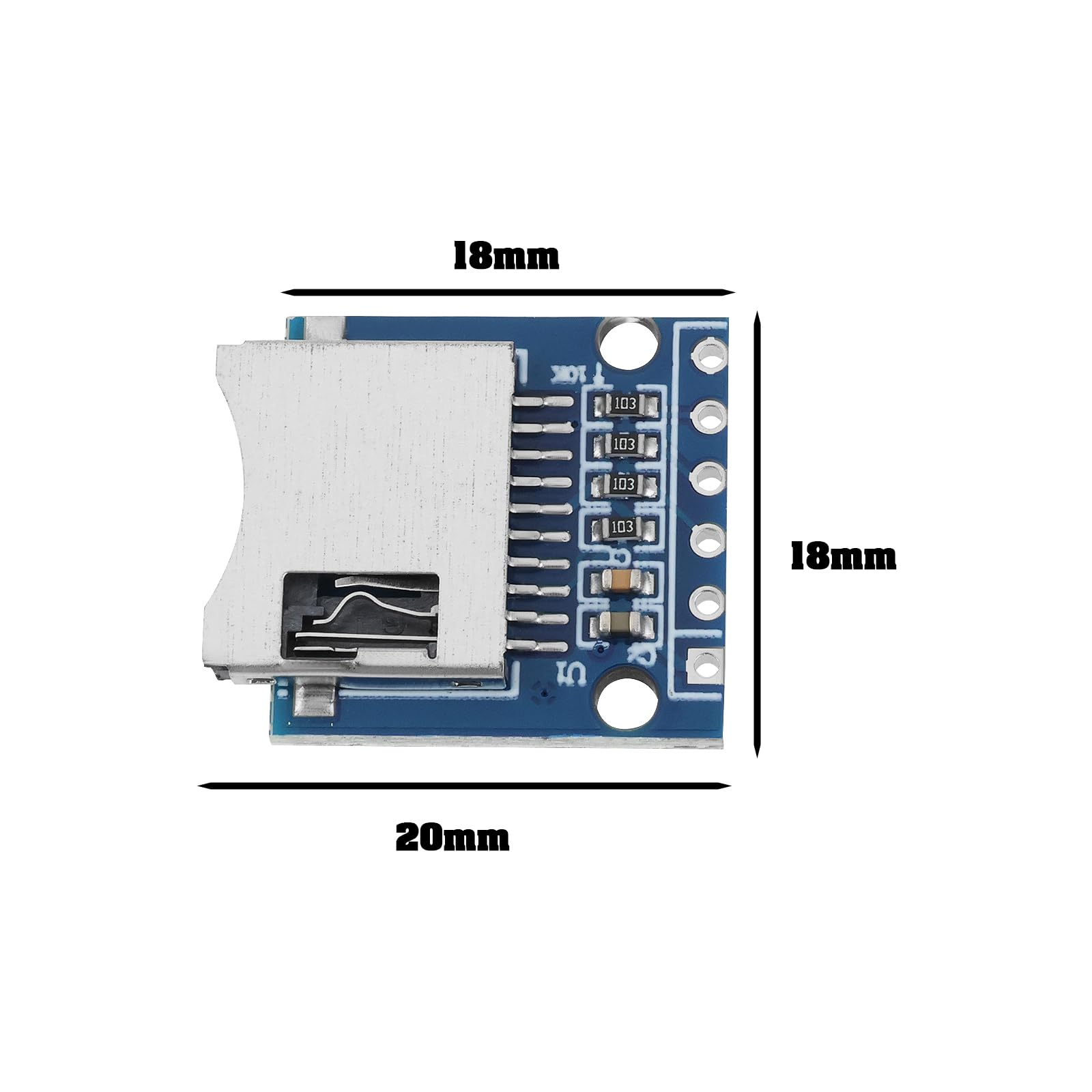 Create idea 10Pcs 3.3V Micro SD Card Reader Modul SPI SD Card Slot Modulo Socket Reader con 6-Way Pin Strip per Micro SD Card ESP32