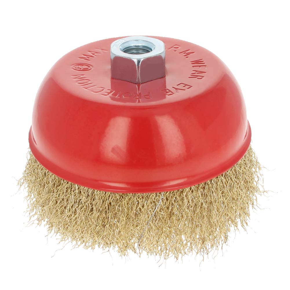 Utoolmart Średnica 125 mm szczotka druciana zestaw szczotek szlifierki kątowej 0,3 mm śr. włosie stalowy drut skręcony węzeł i zaciśnięty drut szczotka do usuwania rdzy czyszczenie 5 szt