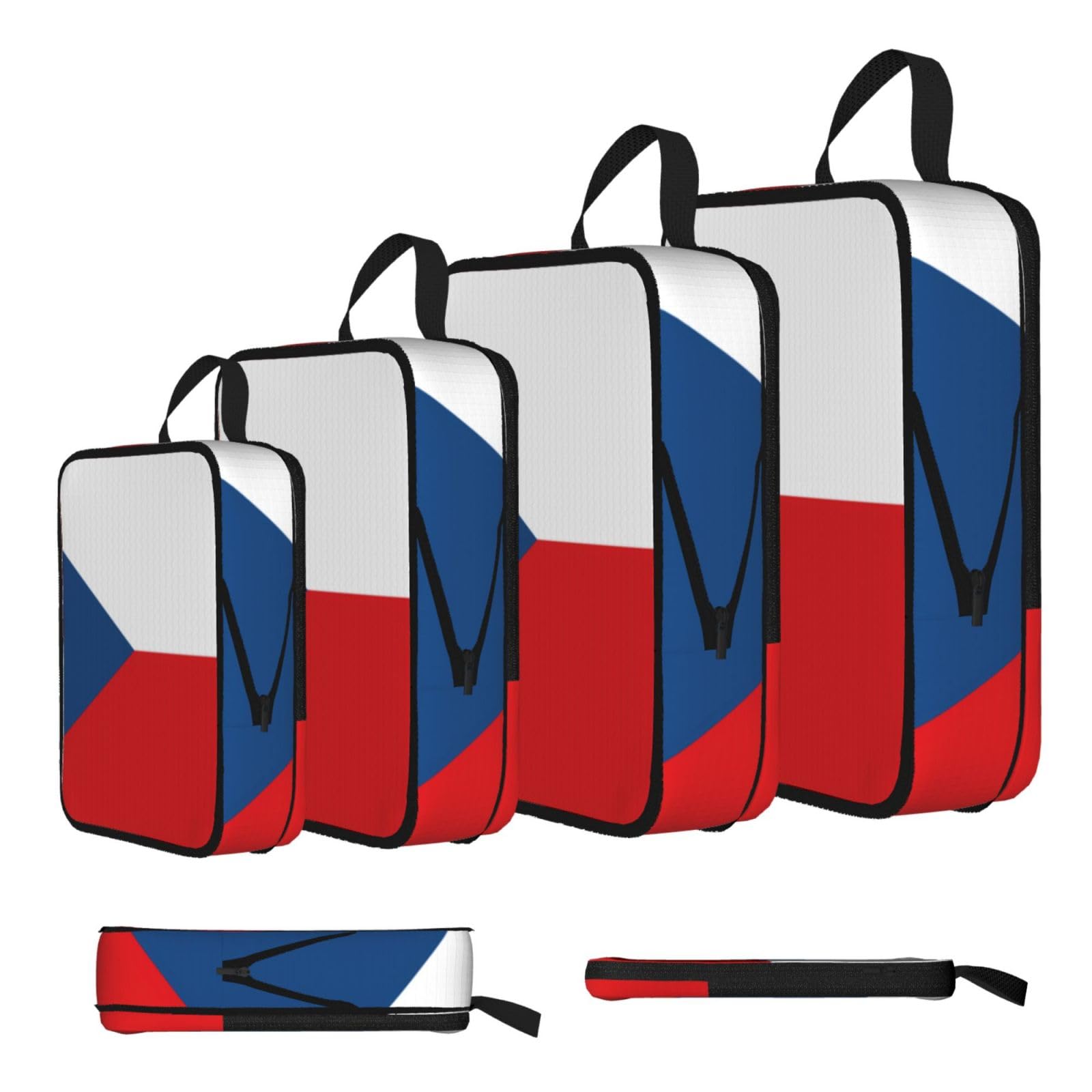 Sxzvvbn Black Flag Of The Czech Republic Compression Packing Cubes 4 Piece Set