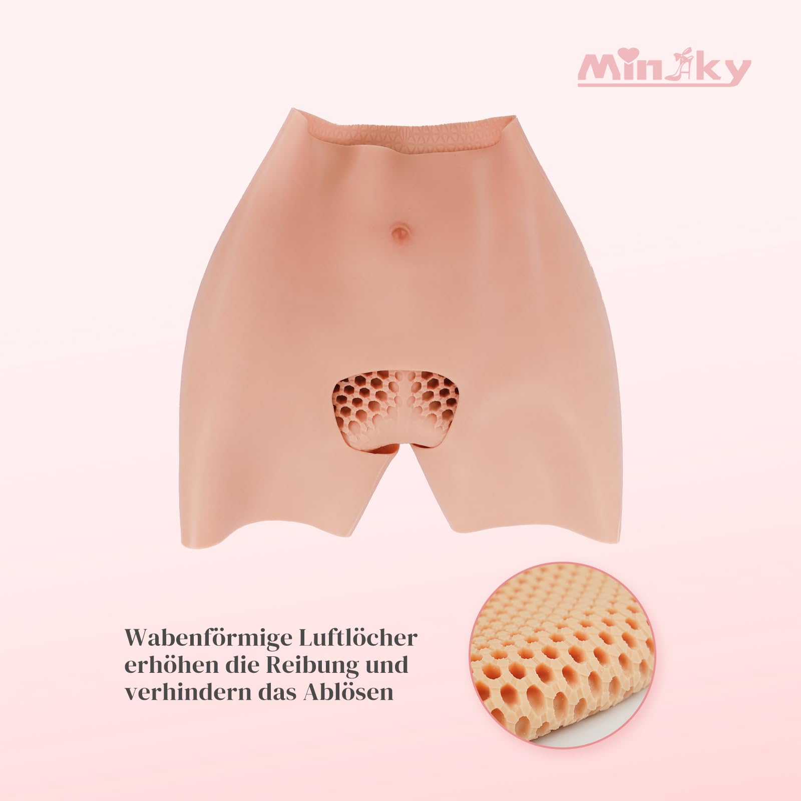 Minaky Silicone Panty Crossdresser Silicone Culotte Levage des Hanches, Entrejambe Creusé, pour Travesti Drag Queen Transgender