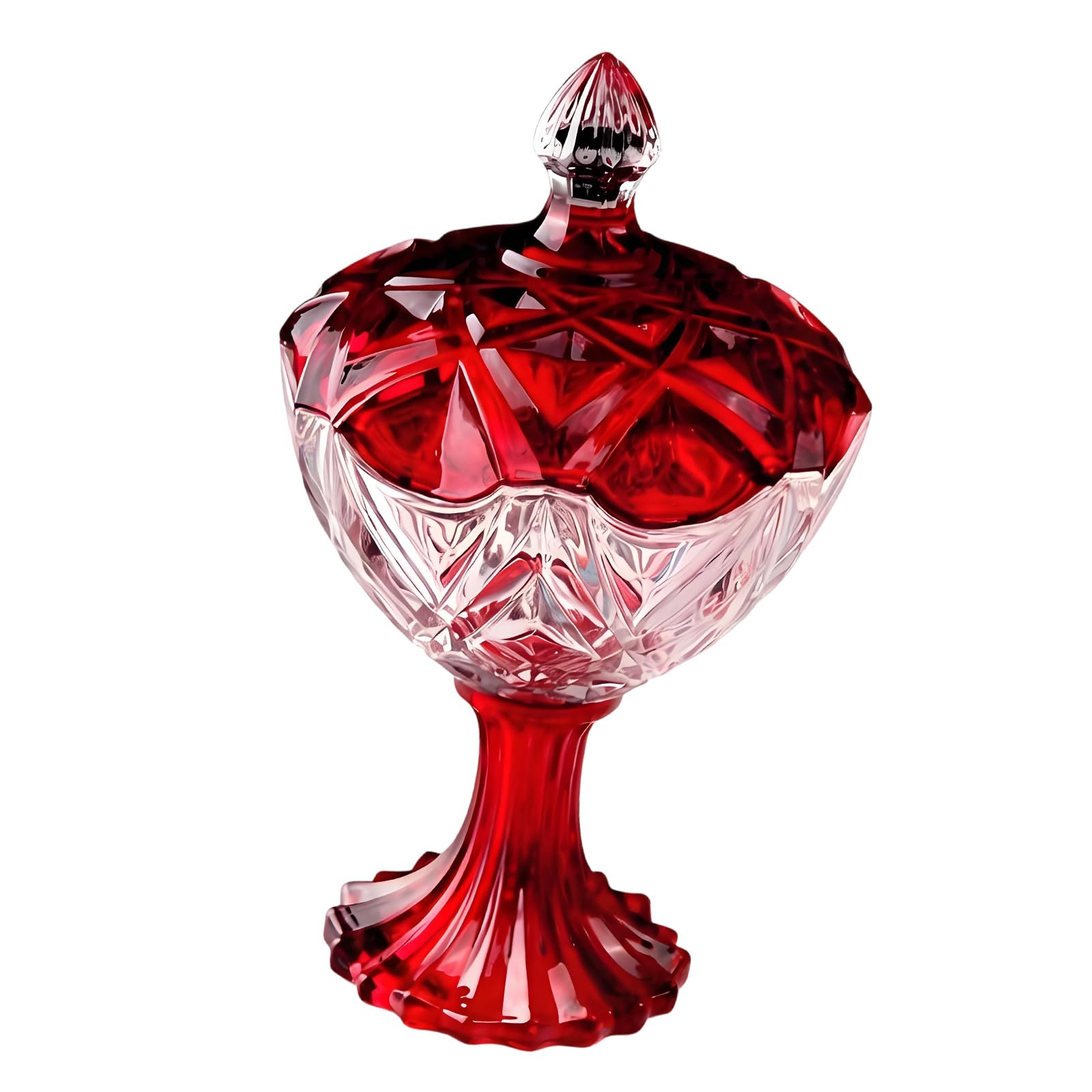 Poystng Glass Storage Jar with Lid, Covered Cookie & Candy Jars, Jewelry Box, Buffet & Biscuit Containers Decorative Candy Glass Jars with Lid