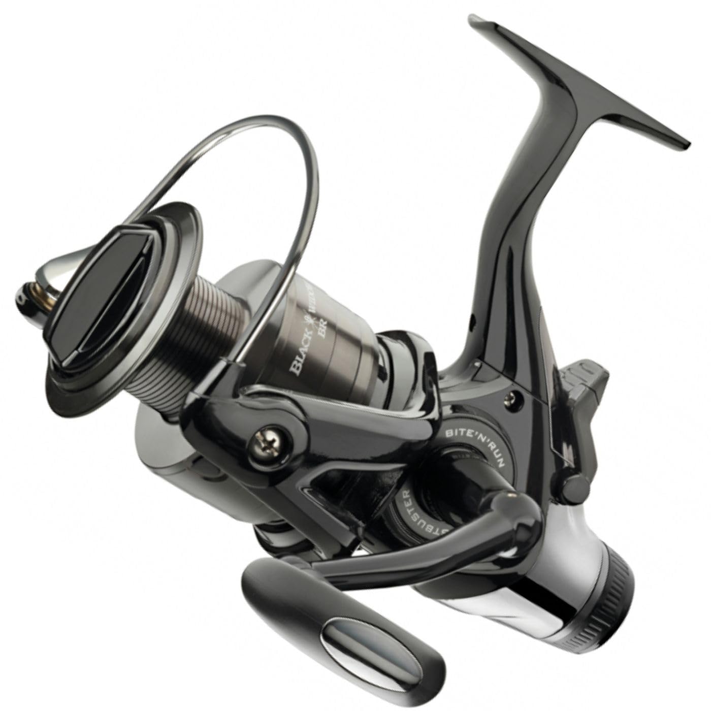 Daiwa - Black Widow Baitrunner/Freespool Rollen Gren 3500A/4000A/4500A/5000A Karpfen Hecht Lachs Forelle Wildfischen Wettbewerb Angeln Wurfruten
