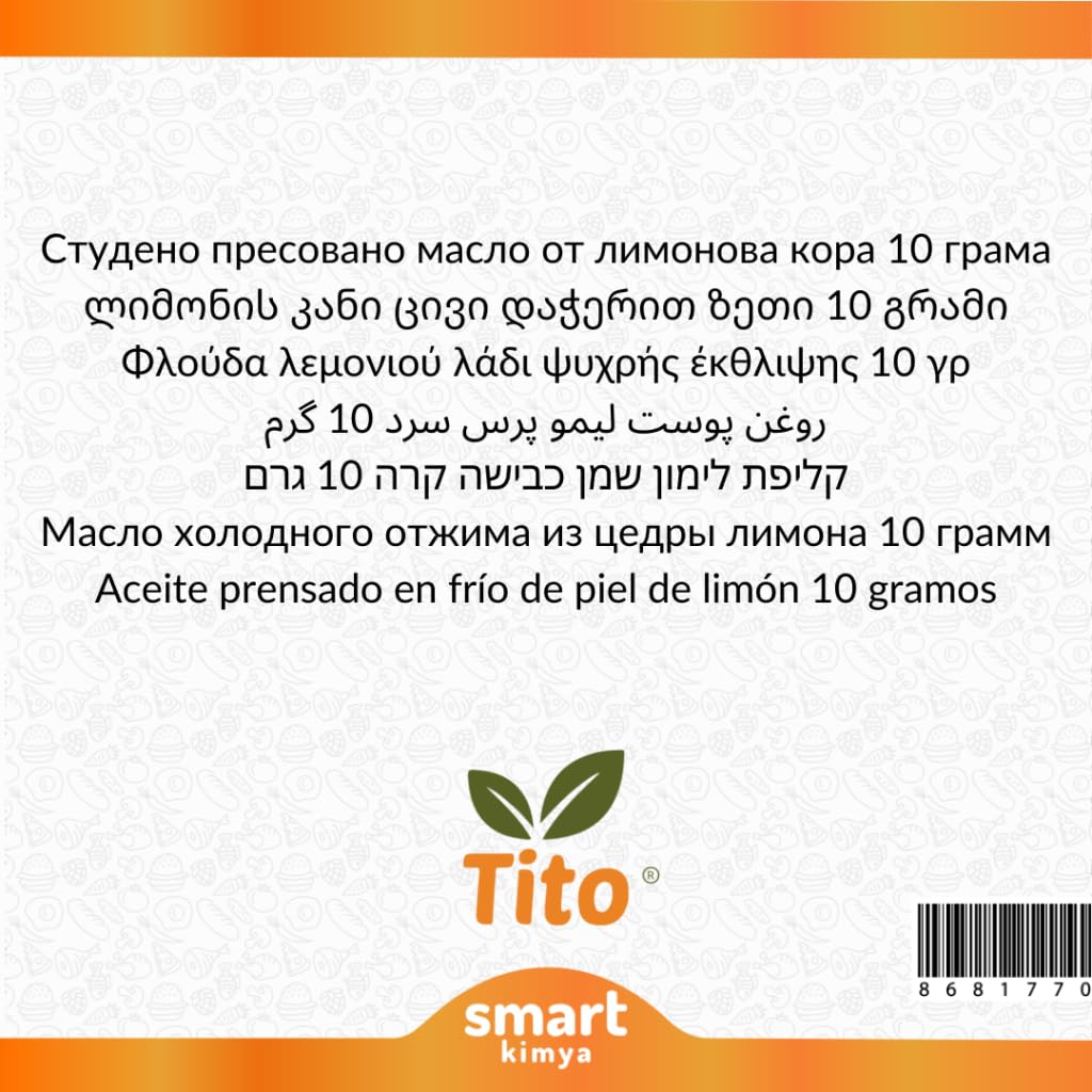 Tito Limon Kabuğu Soğuk Sıkım Yağı Citrus limon 10 g