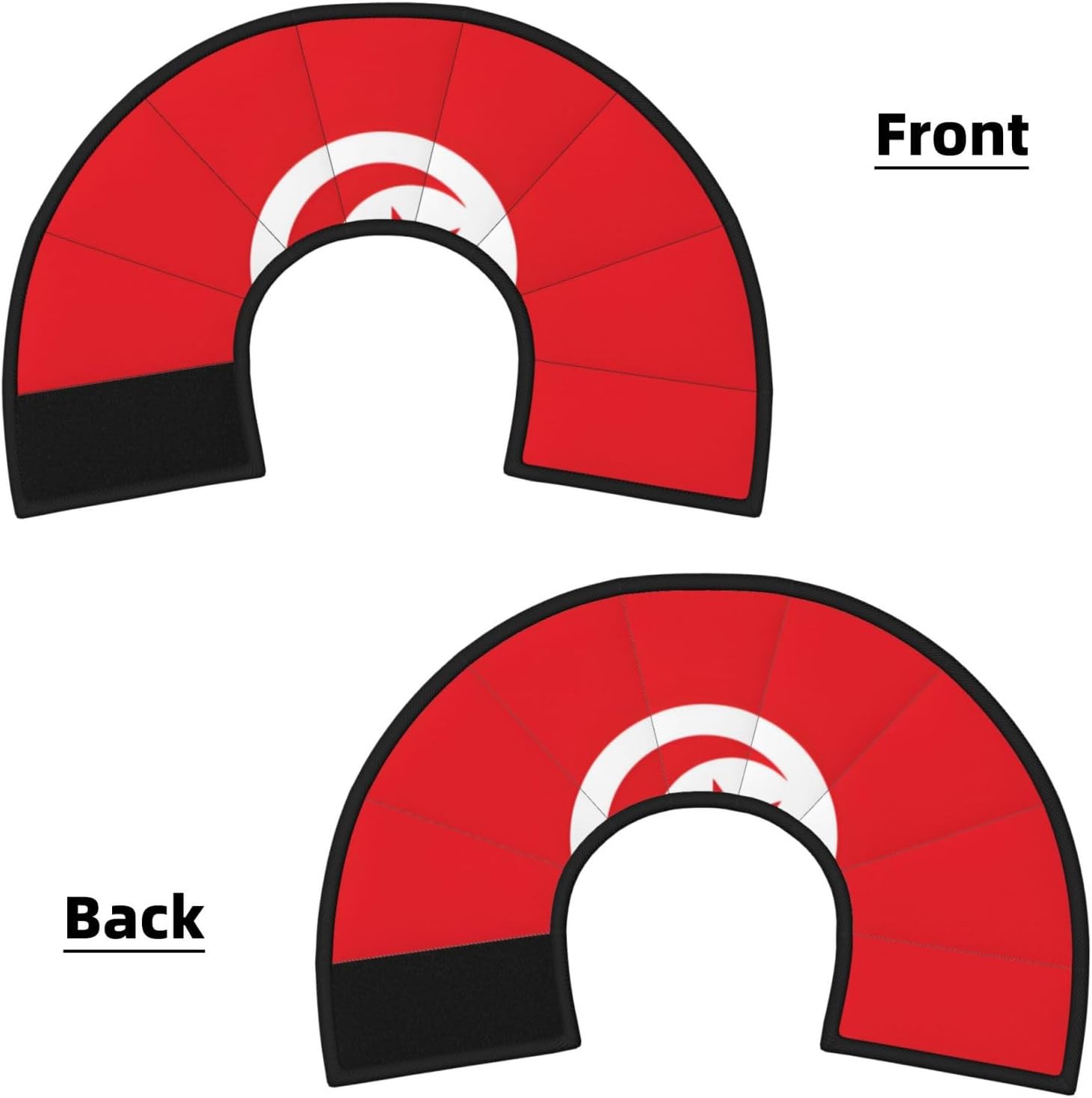 Custom Pet Cones - Unique Design Cat & Dog Cone, Collar for Post-Surgery Recovery, Adjustable Neck Tunisian Flag Large