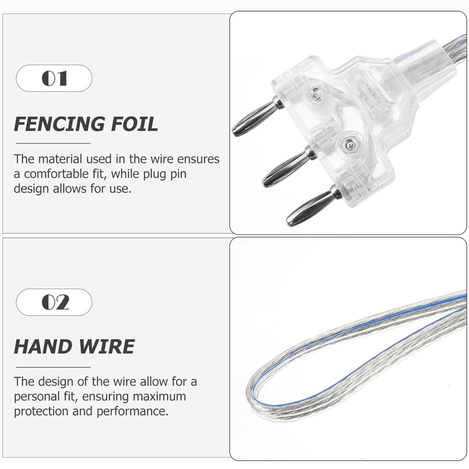 Cordon de main d'escrime, cordon de corps en acier inoxydable léger, accessoires flexibles pour sabre